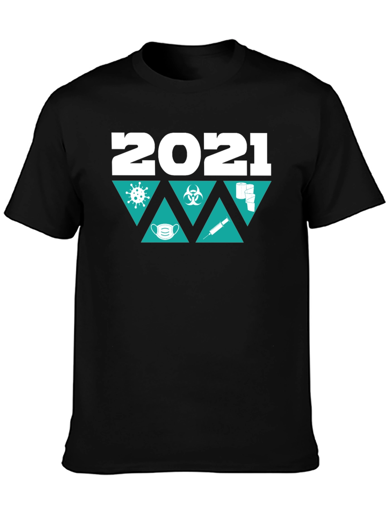 Black 2021 Pandemic Themed T-Shirt view 3
