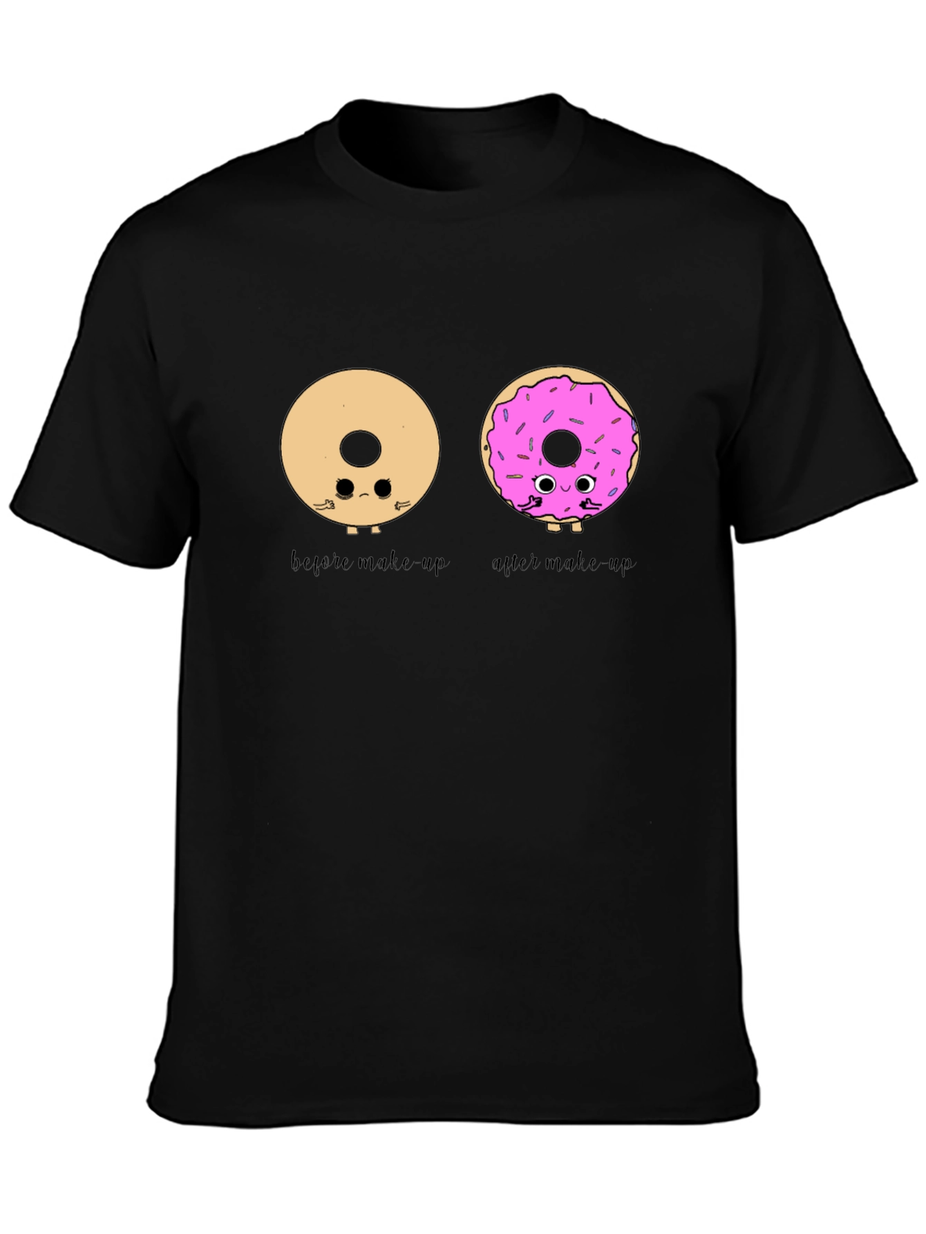 Black Donut Makeup T-Shirt - Humorous Graphic Tee view 3