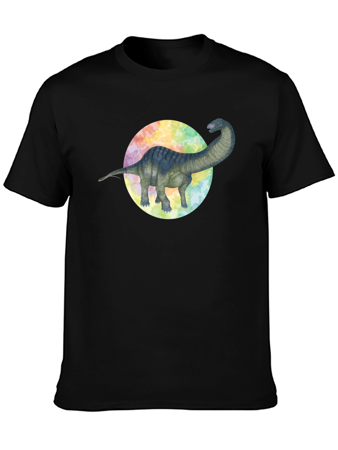 Black Dinosaur Graphic Tee - Brachiosaurus Black T-Shirt view 3