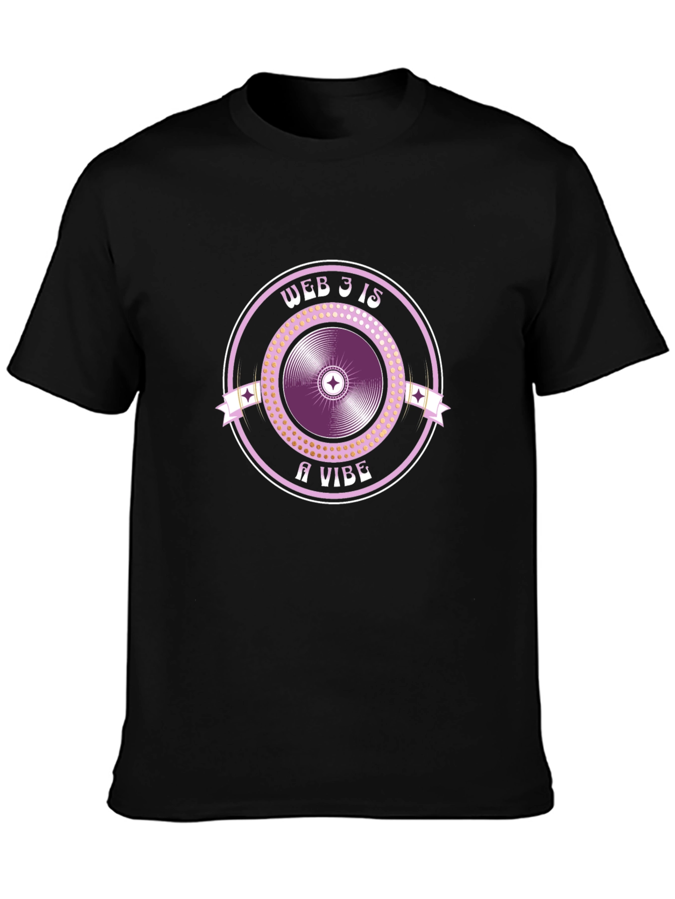Black Web 3.0 Record Vibe T-Shirt - Black view 3