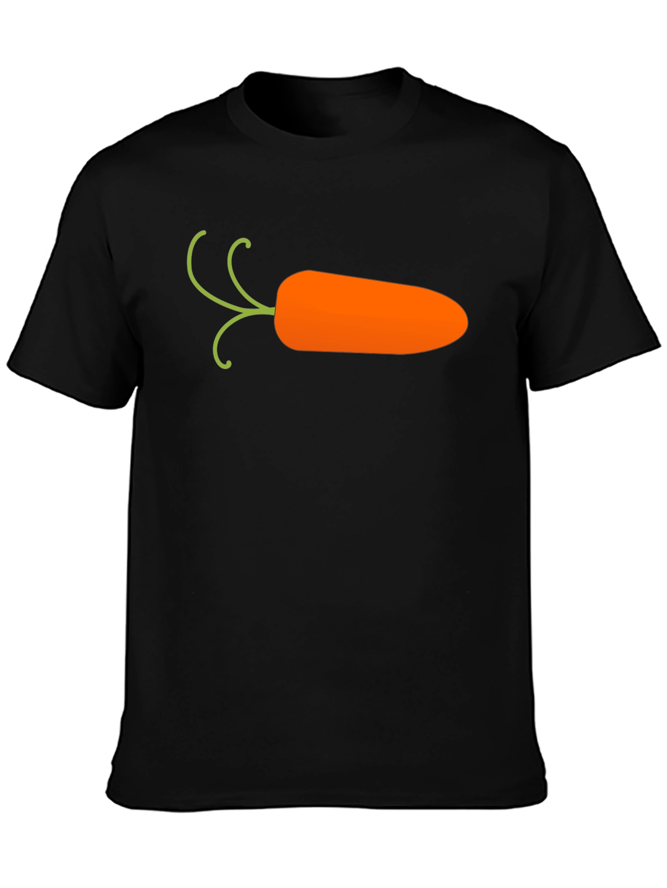 Black Carrot Graphic T-Shirt - Black, Casual Cotton Tee view 3