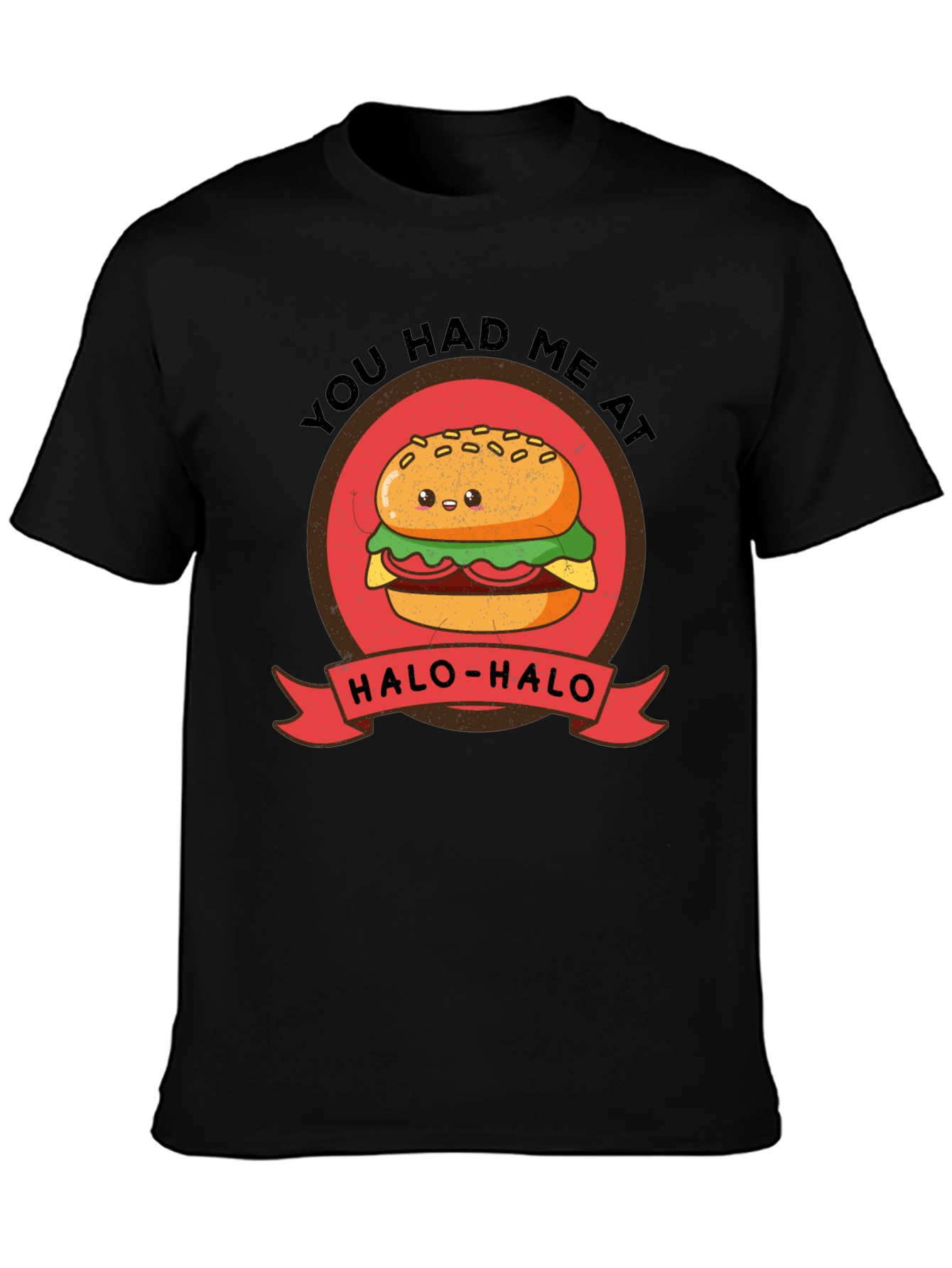Black You Had Me At Halo-Halo T-Shirt - Funny Foodie Tee view 3