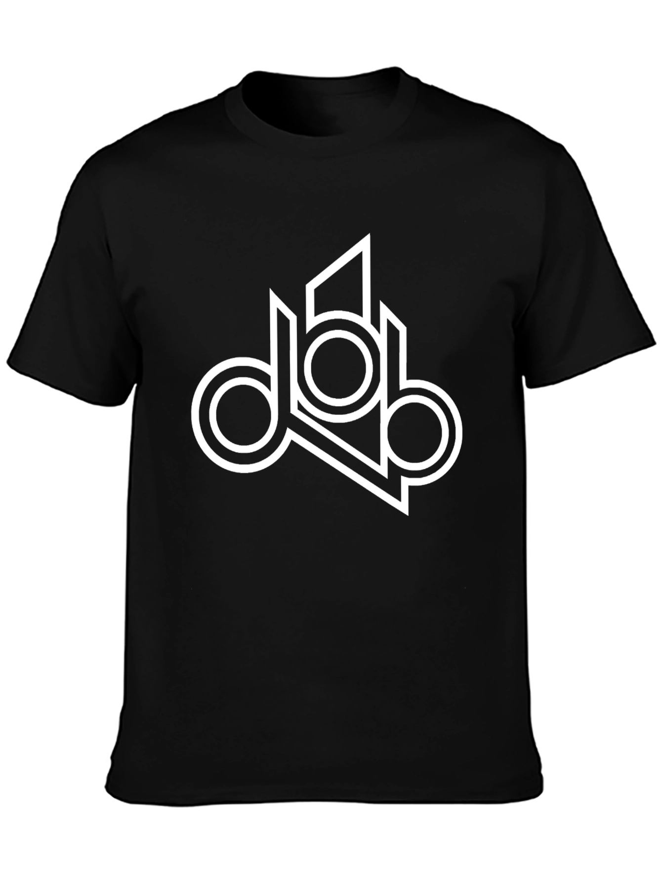 Black Modern Geometric Logo T-Shirt - Black view 3
