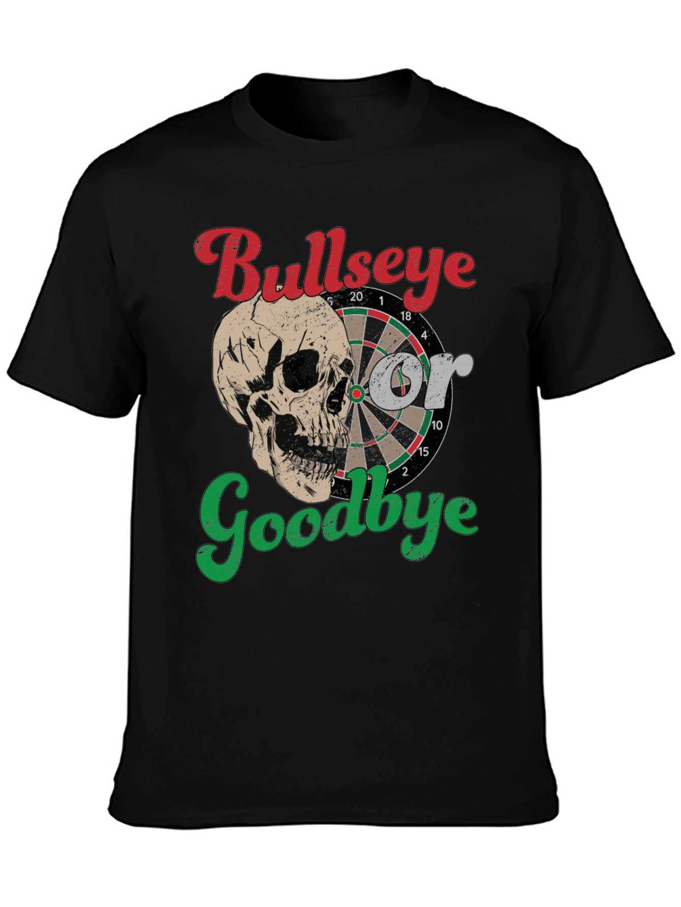 Black Bullseye or Goodbye Skull Graphic Tee view 3