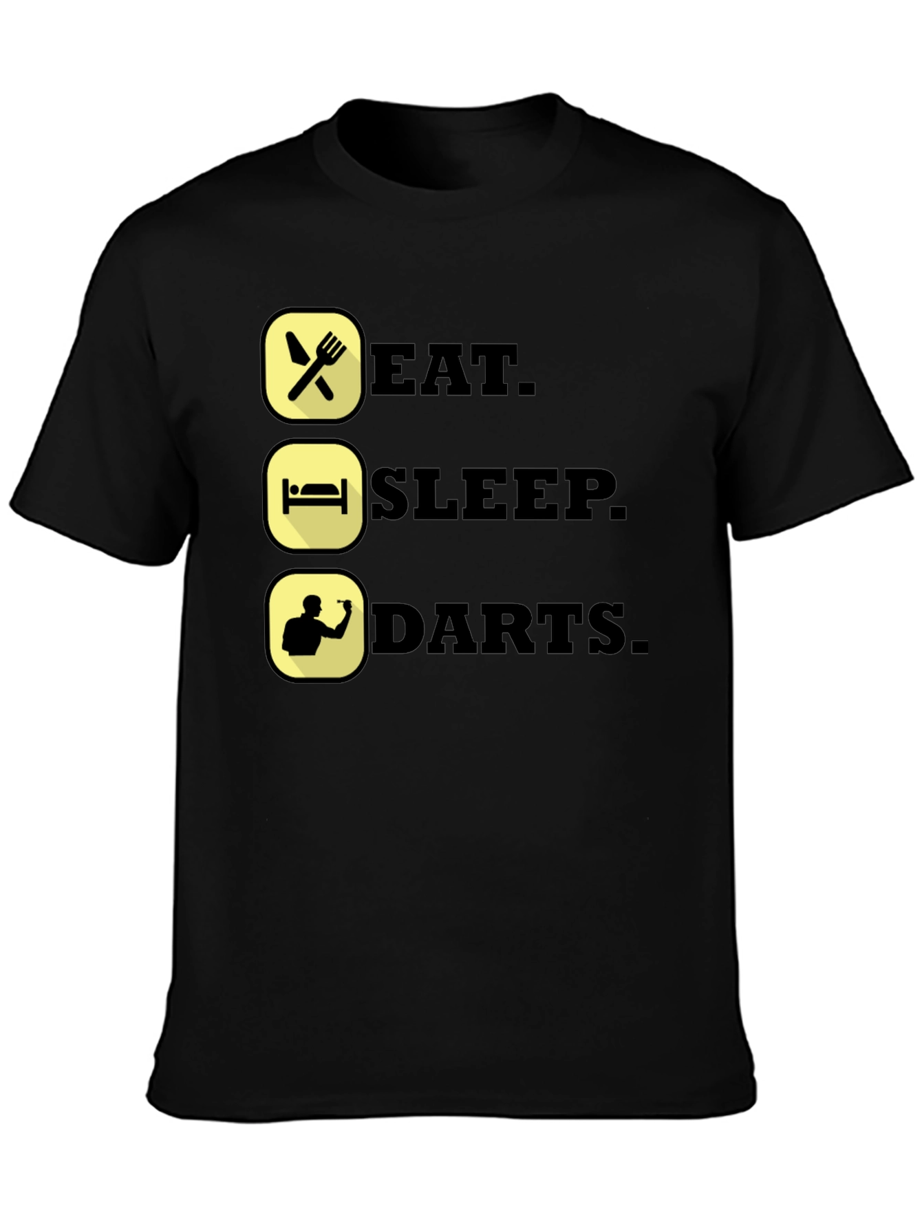 Black Eat Sleep Darts T-Shirt - Funny Dart Player Tee view 3