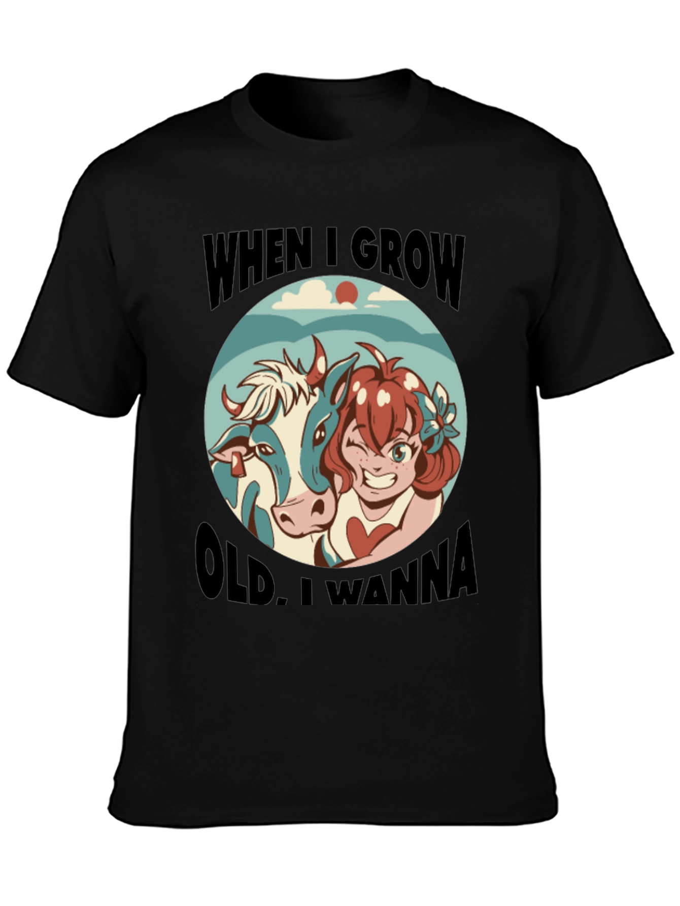 Black Humorous 'When I Grow Old' Graphic Tee view 3