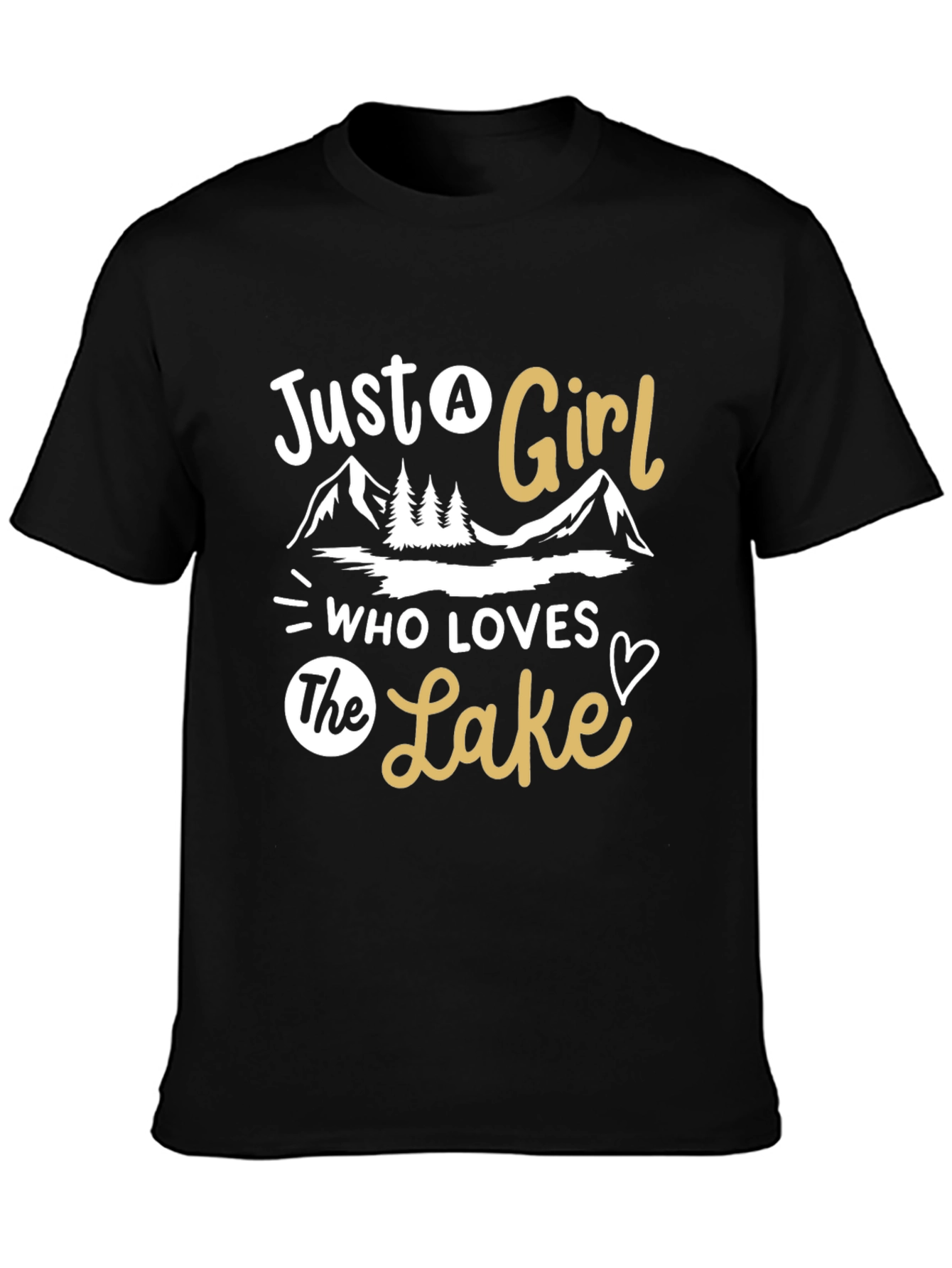 Black Lake Lover T-Shirt - Just A Girl Who Loves The Lake view 3