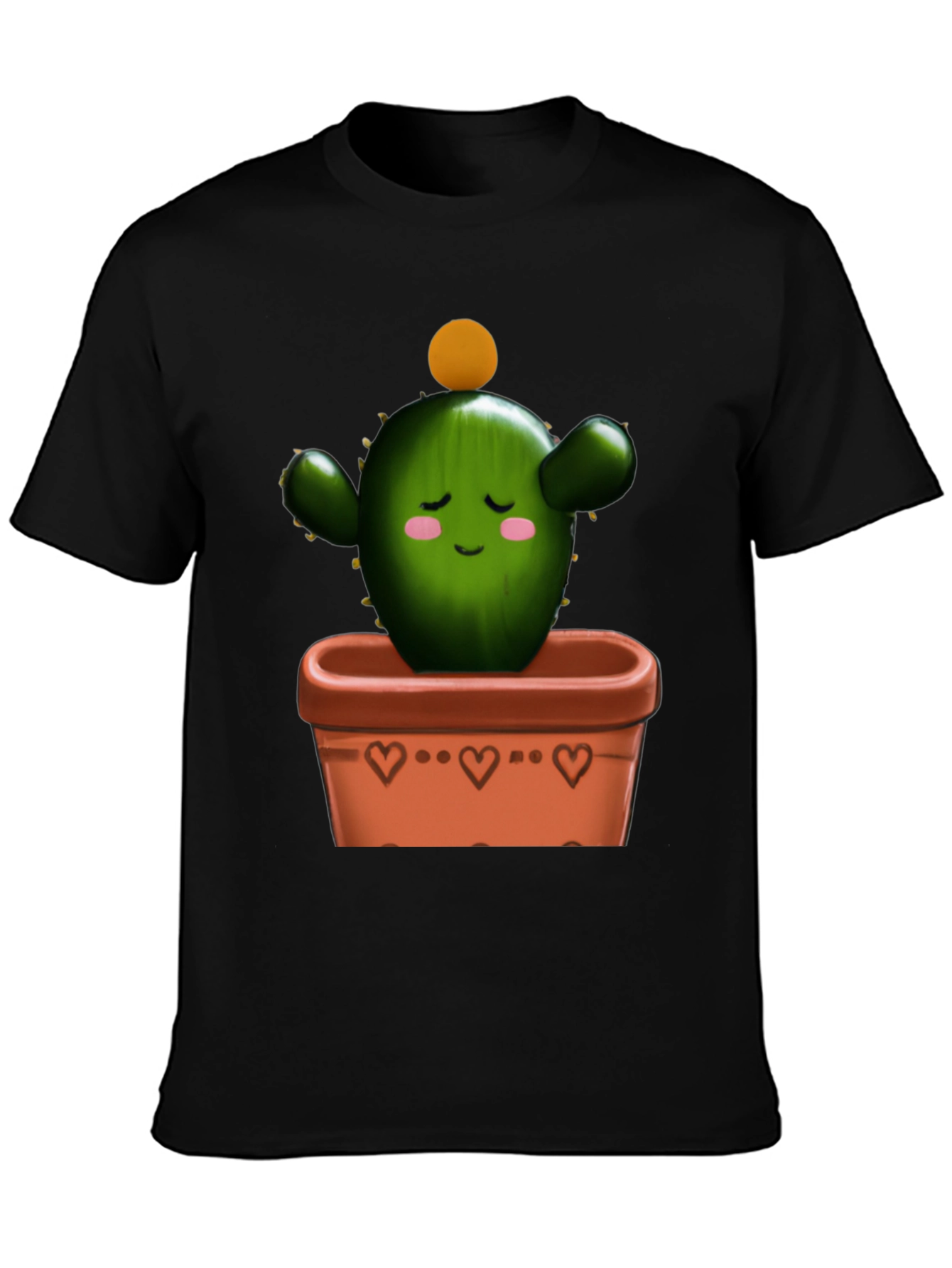 Black Cactus in Pot Graphic Tee - Trendy Design view 3
