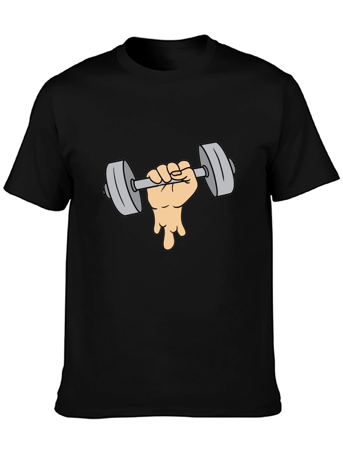 Black Weightlifting Hand Graphic Tee - Black Cotton Blend view 3