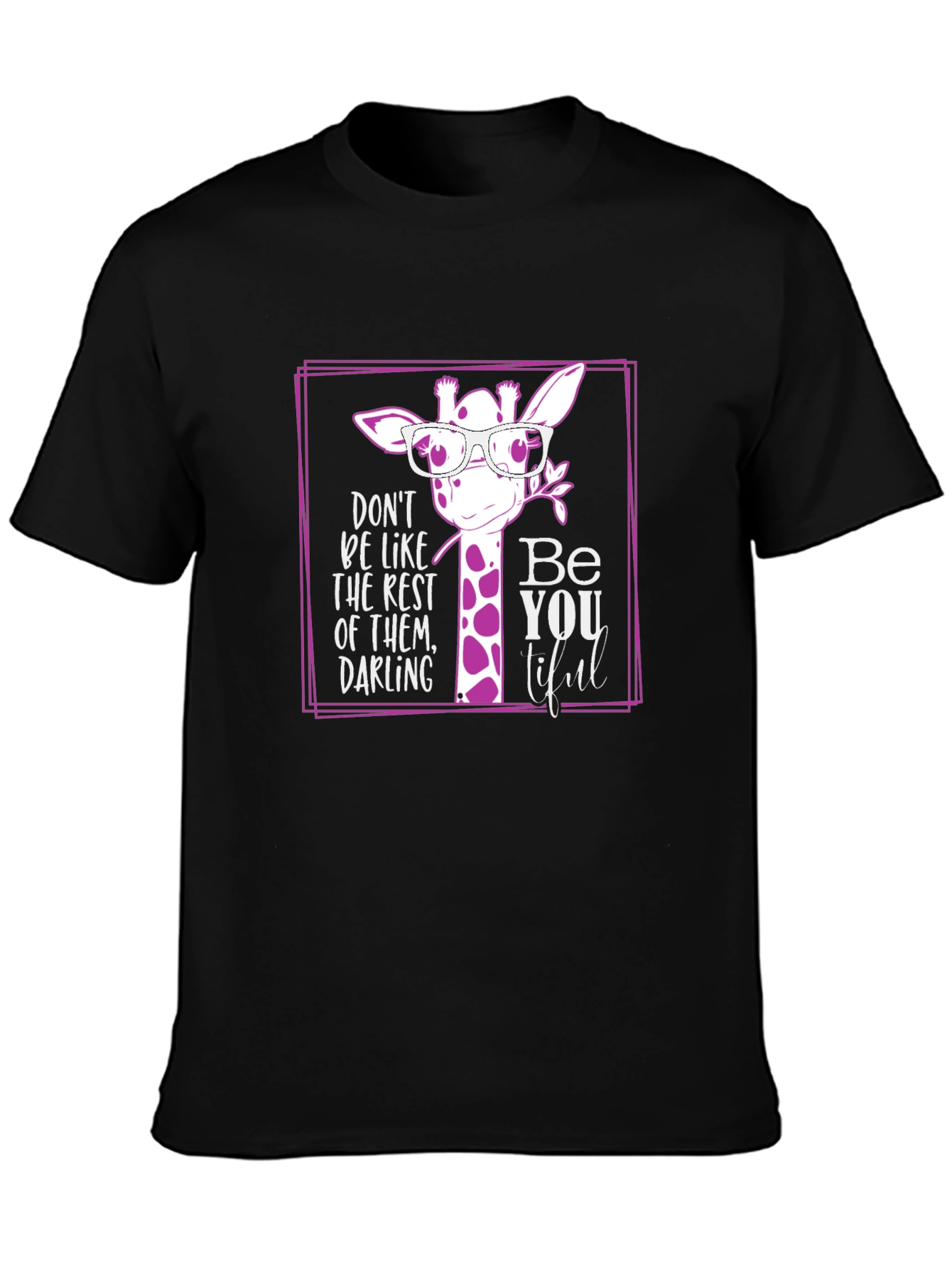 Black Be You Tiful Giraffe T-Shirt view 3
