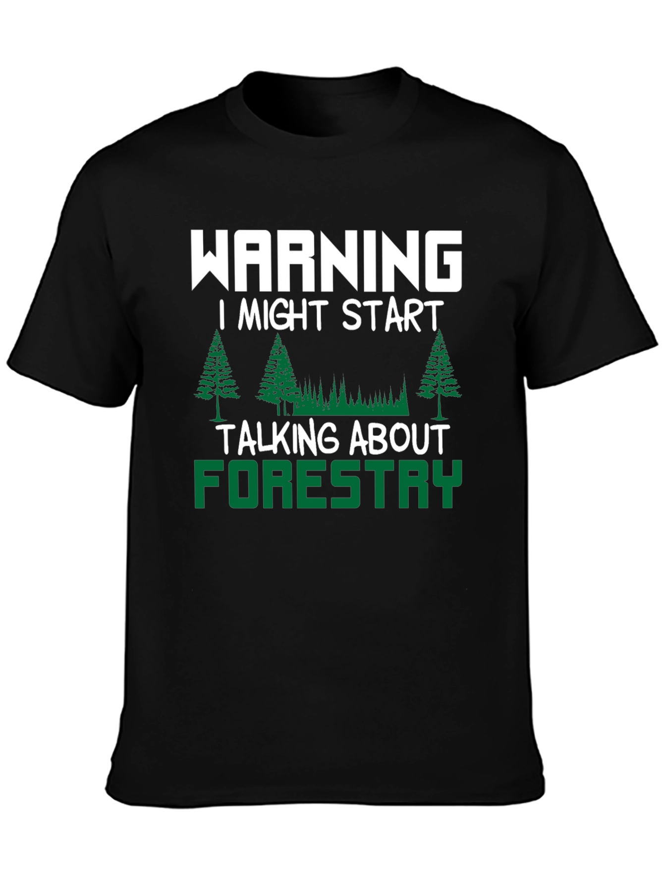 Black Warning Forestry T-Shirt view 3