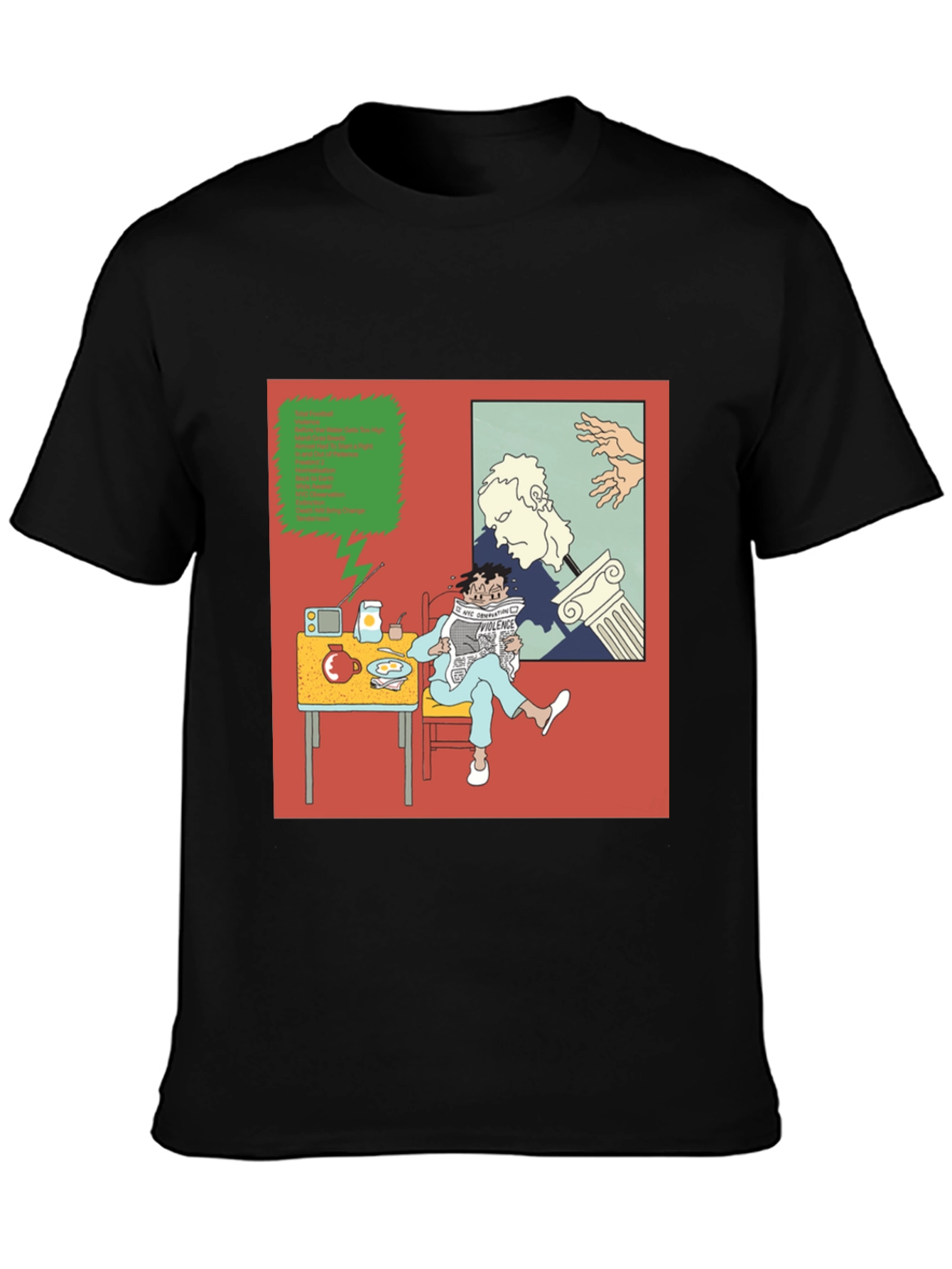 Black Philosophical Breakfast Tee view 3