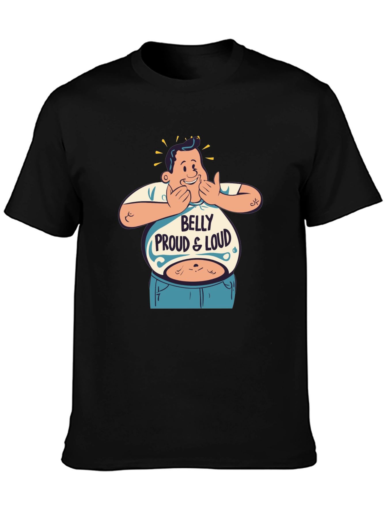 Black Belly Proud & Loud T-Shirt - Funny Graphic Tee view 3
