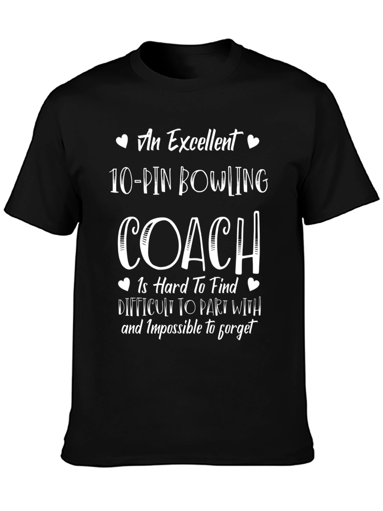 Black Excellent Bowling Coach Graphic T-Shirt view 3