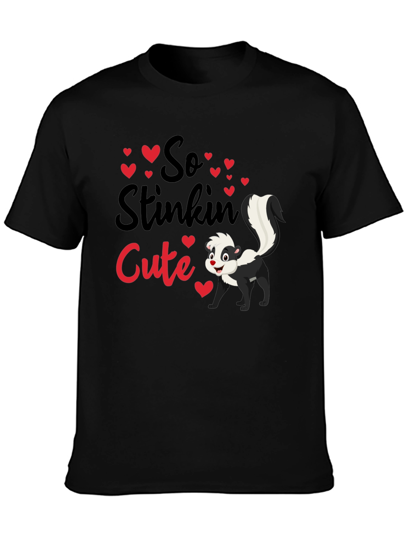 Black So Stinkin' Cute Skunk T-Shirt view 3