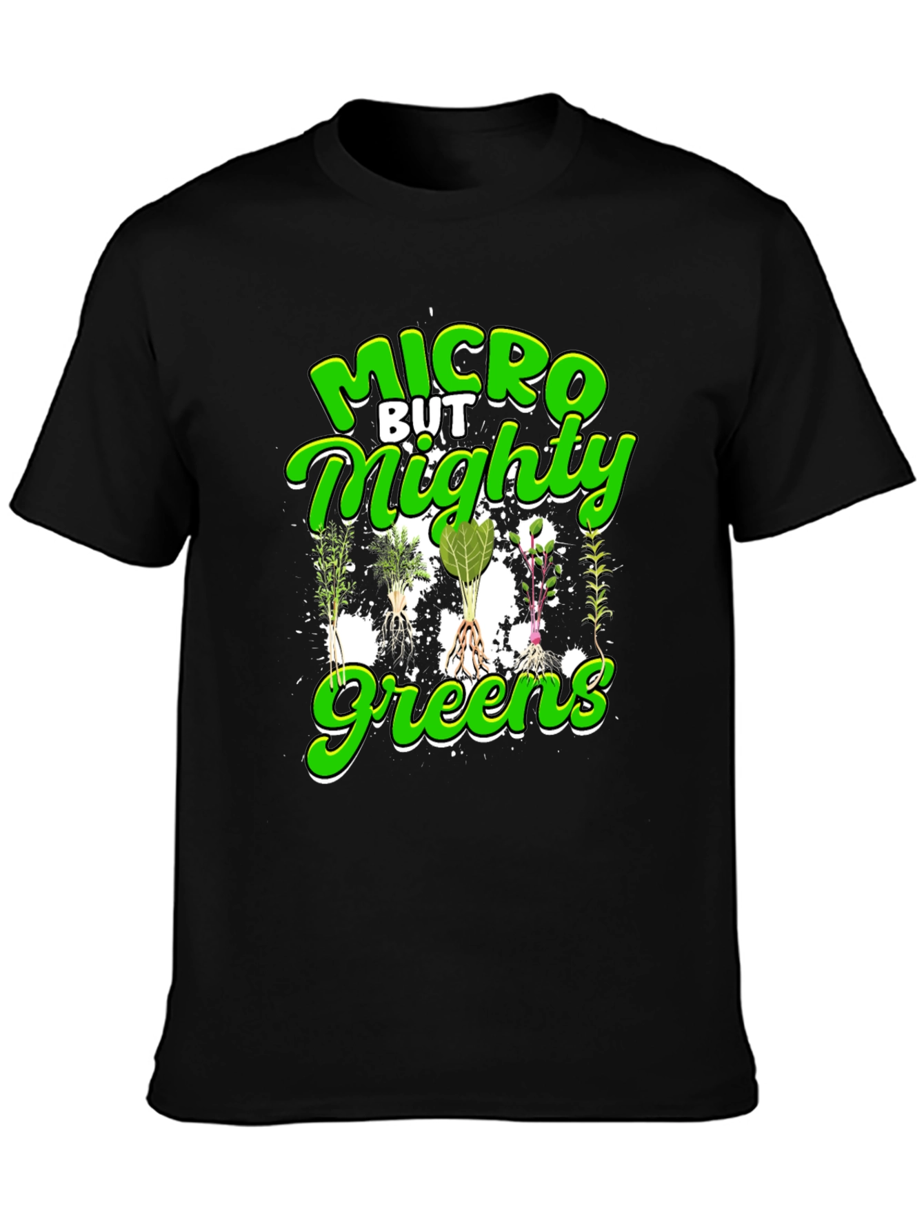 Black Micro But Mighty Greens T-Shirt - Black view 3