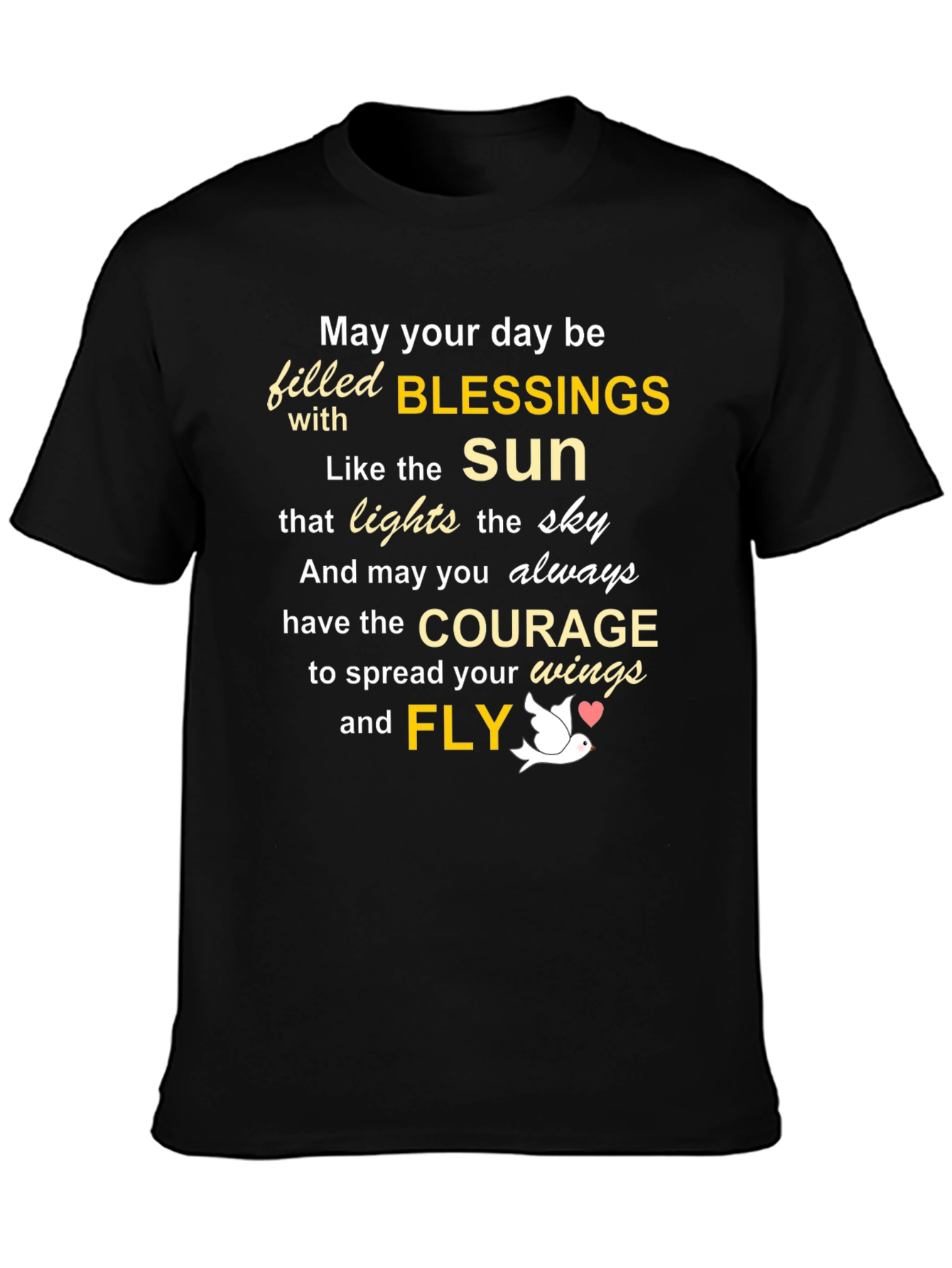 Black Inspirational Blessings Graphic T-Shirt view 3