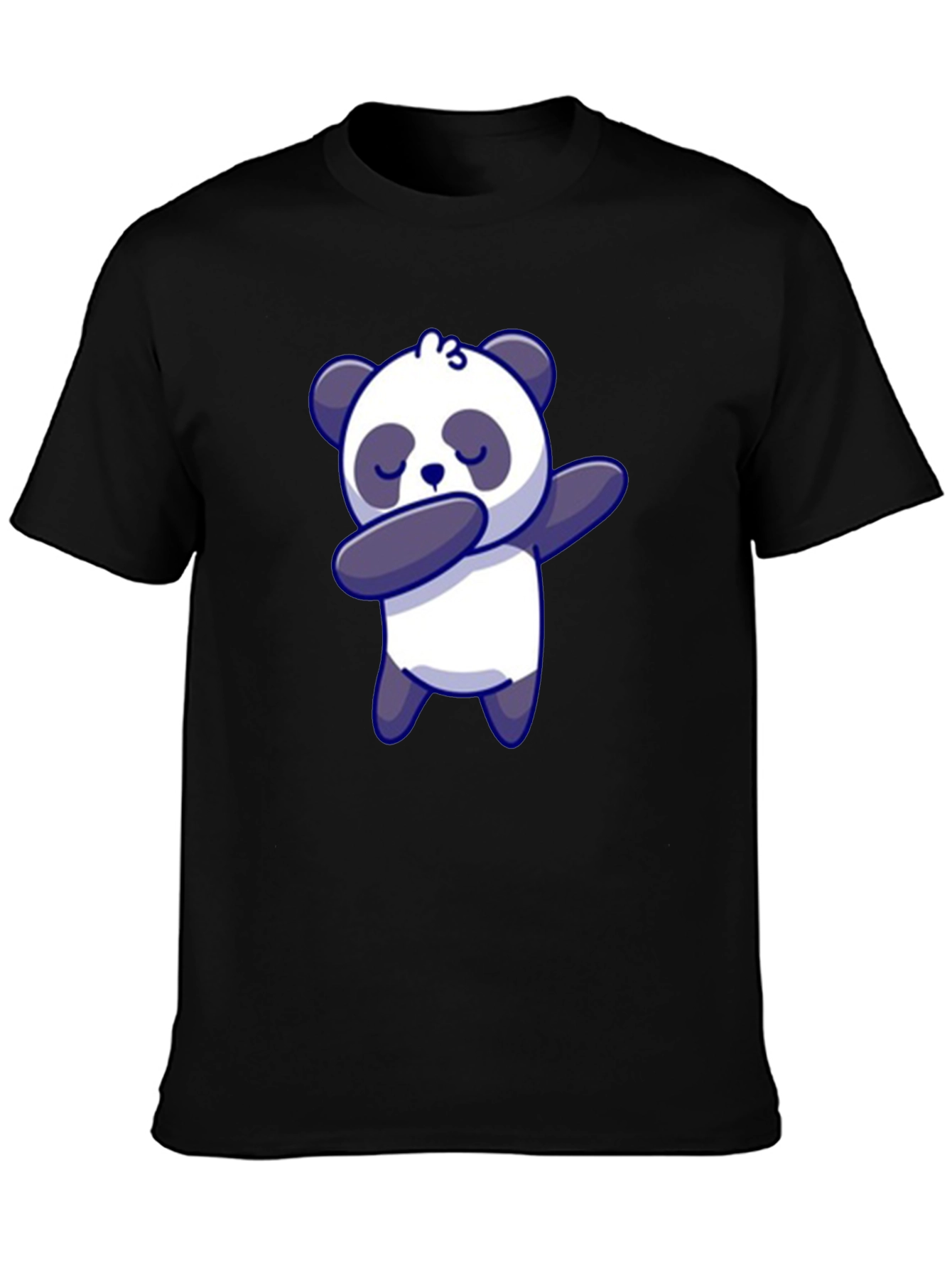 Black Dabbing Panda Bear T-Shirt Black view 3