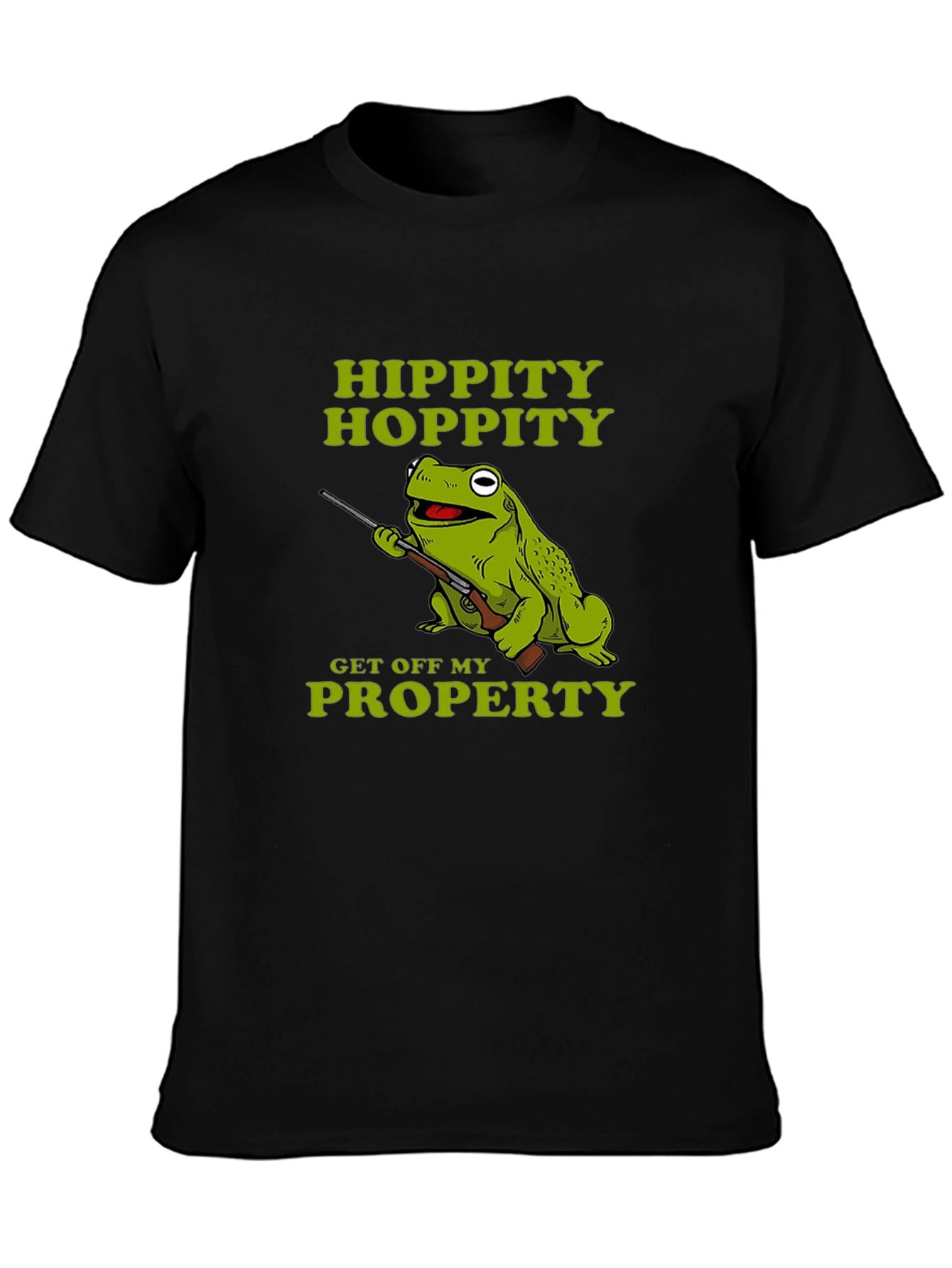 Black Hippity Hoppity Frog T-Shirt view 3