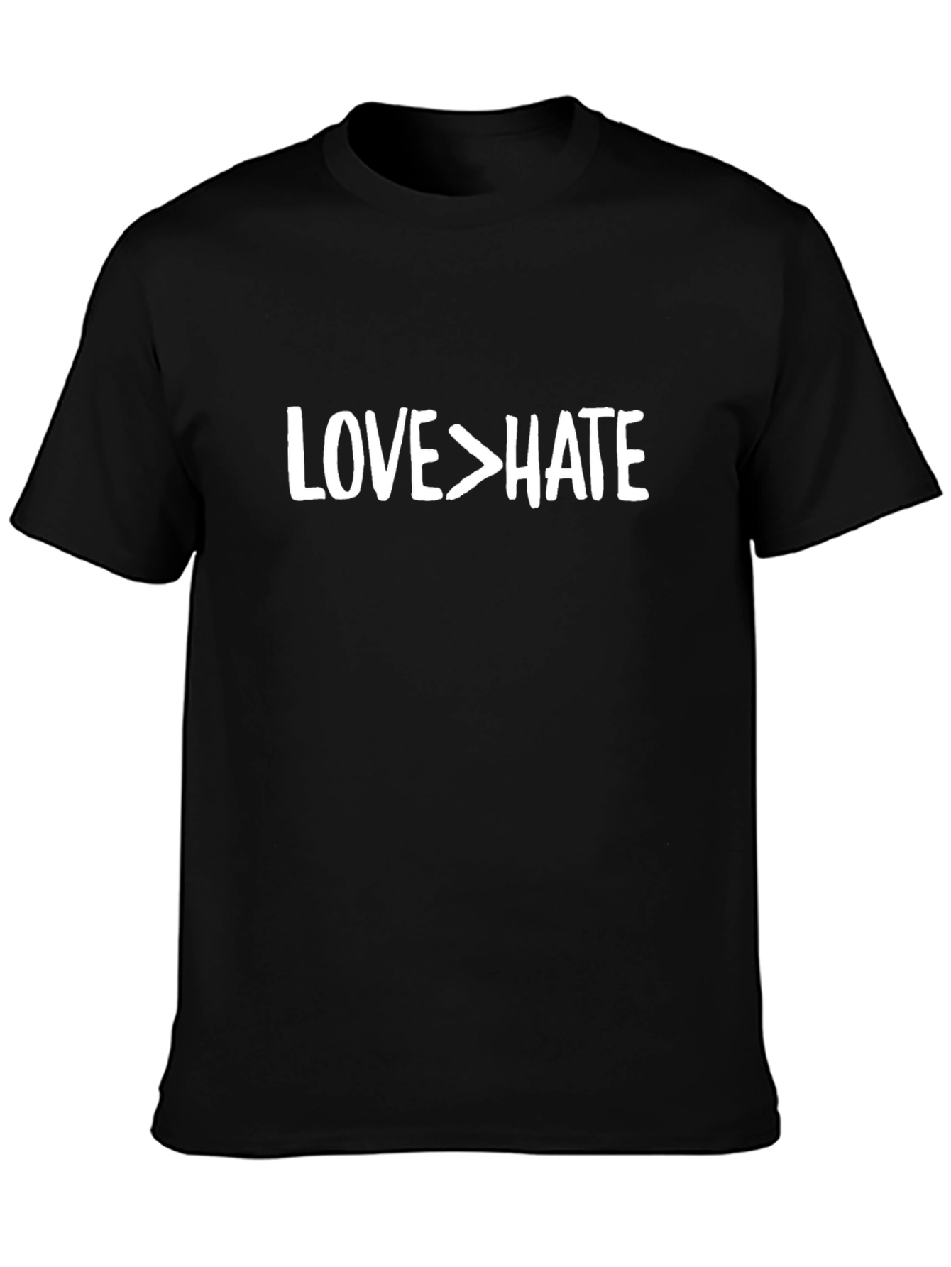 Black Love Over Hate Graphic T-Shirt - Soft Cotton Blend view 3