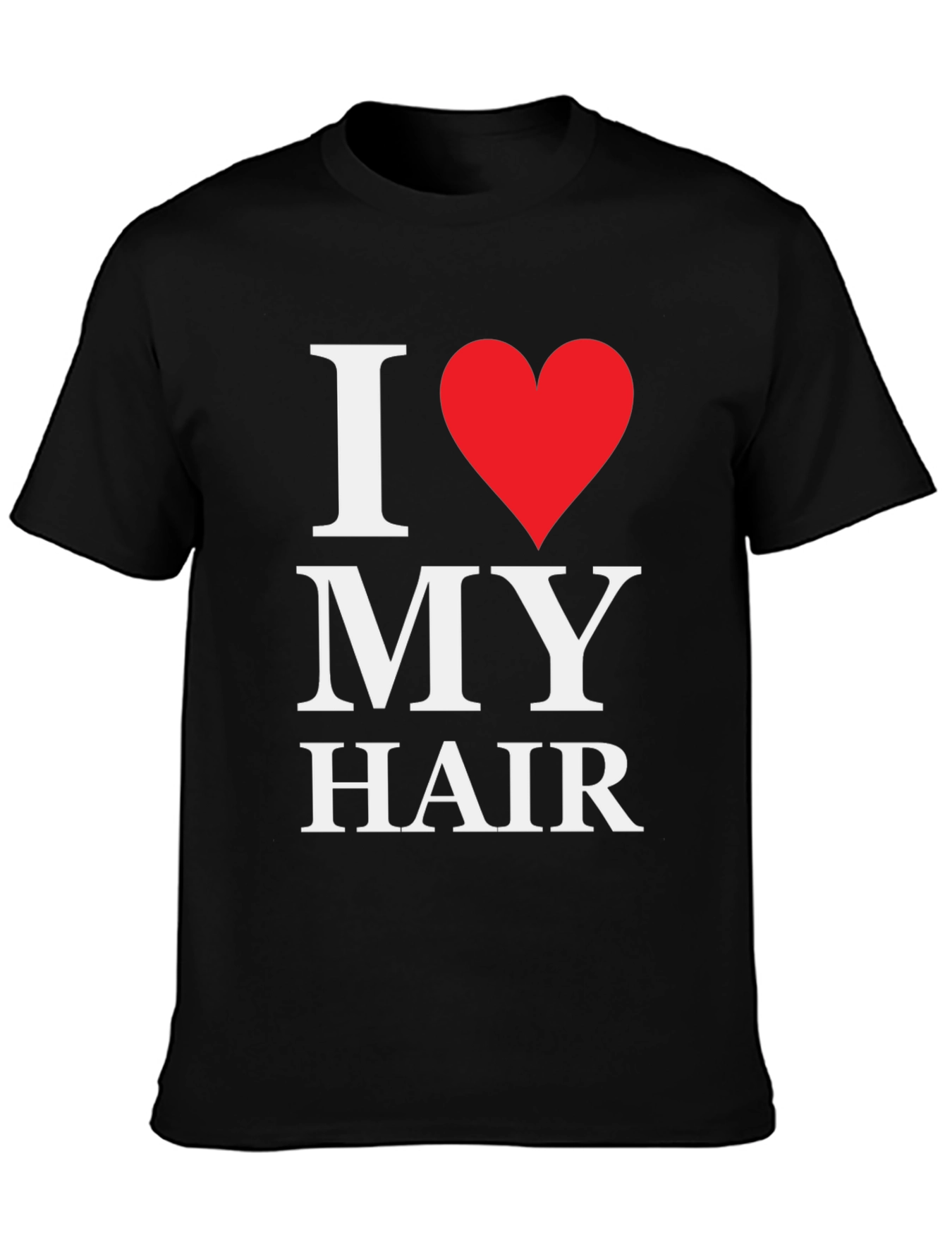 Black I Love My Hair Graphic Tee - Black Cotton T-Shirt view 3