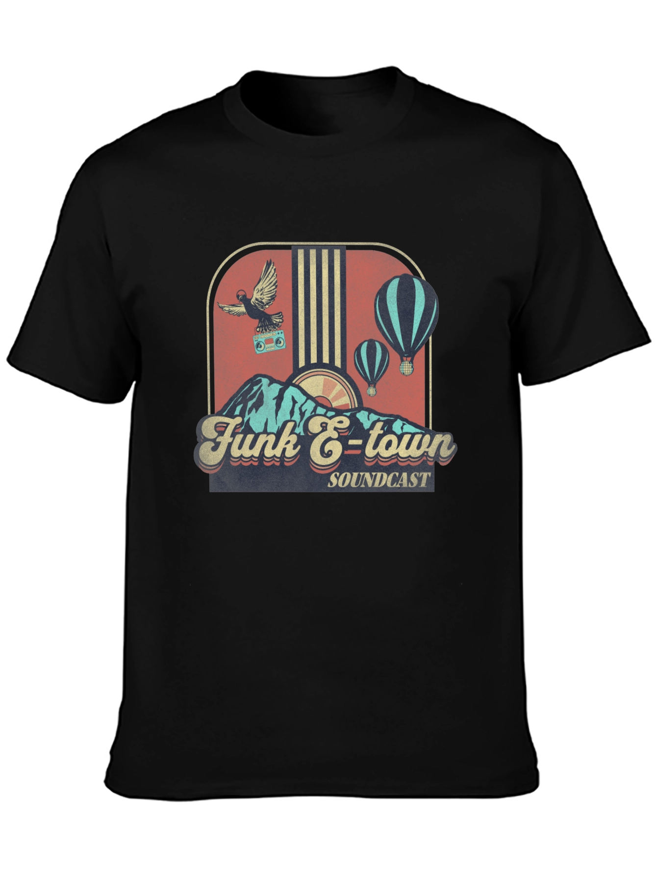 Black Funk E-Town Soundcast Graphic T-Shirt view 3