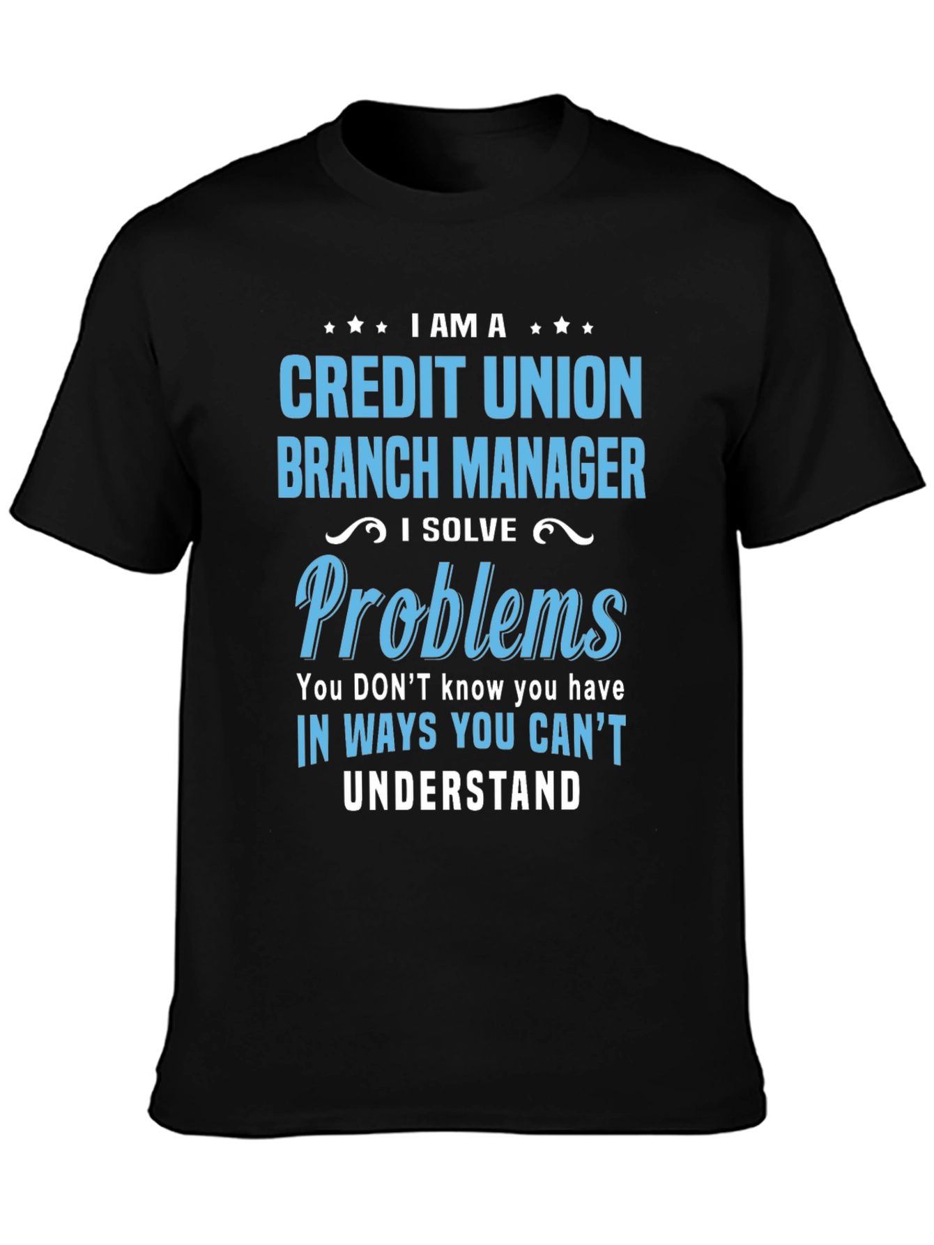 Black Credit Union Branch Manager T-Shirt view 3
