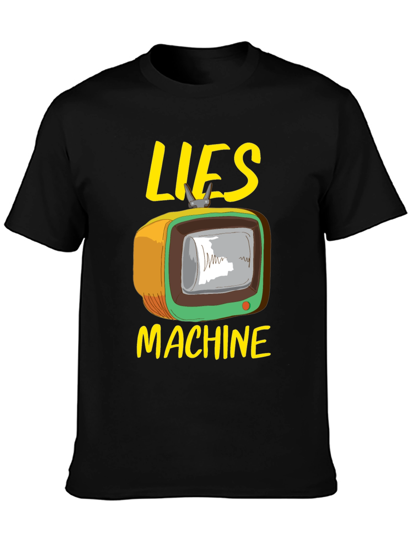 Black Lies Machine Graphic Tee - Retro TV Humor view 3