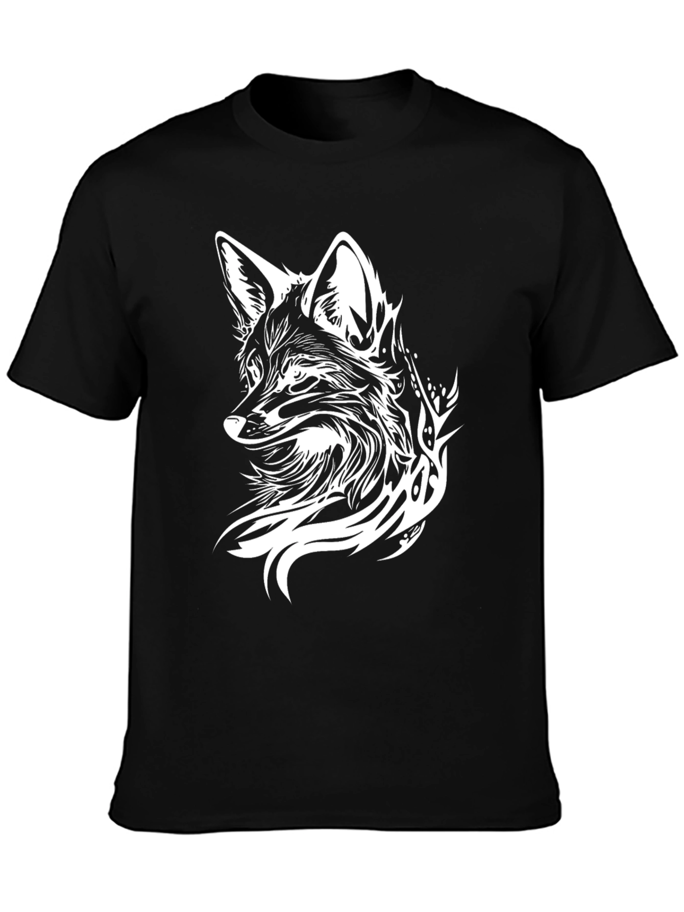 Black Fox Graphic T-Shirt - Black Cotton Blend view 3