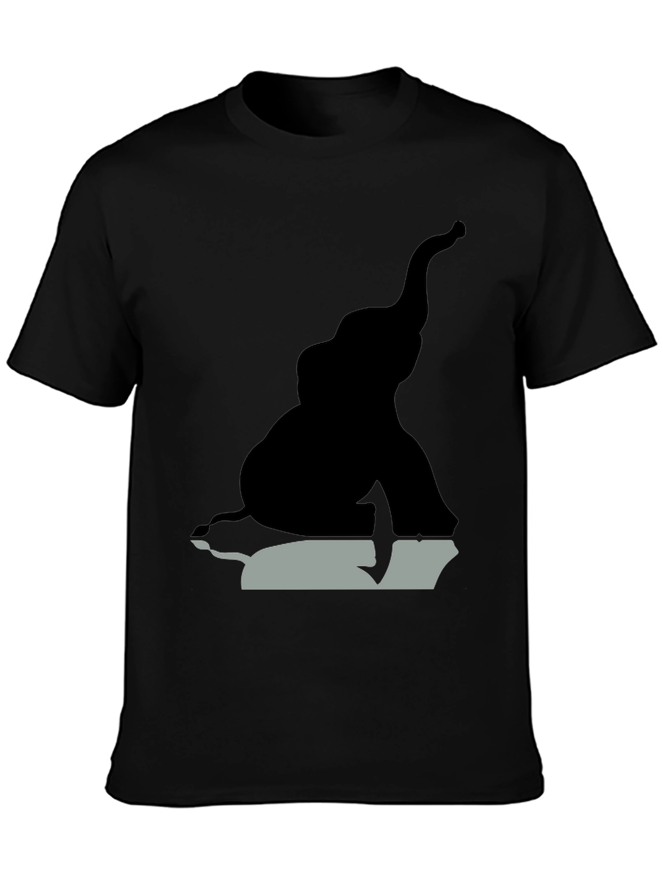Black Elephant Silhouette Graphic Tee - Black view 3