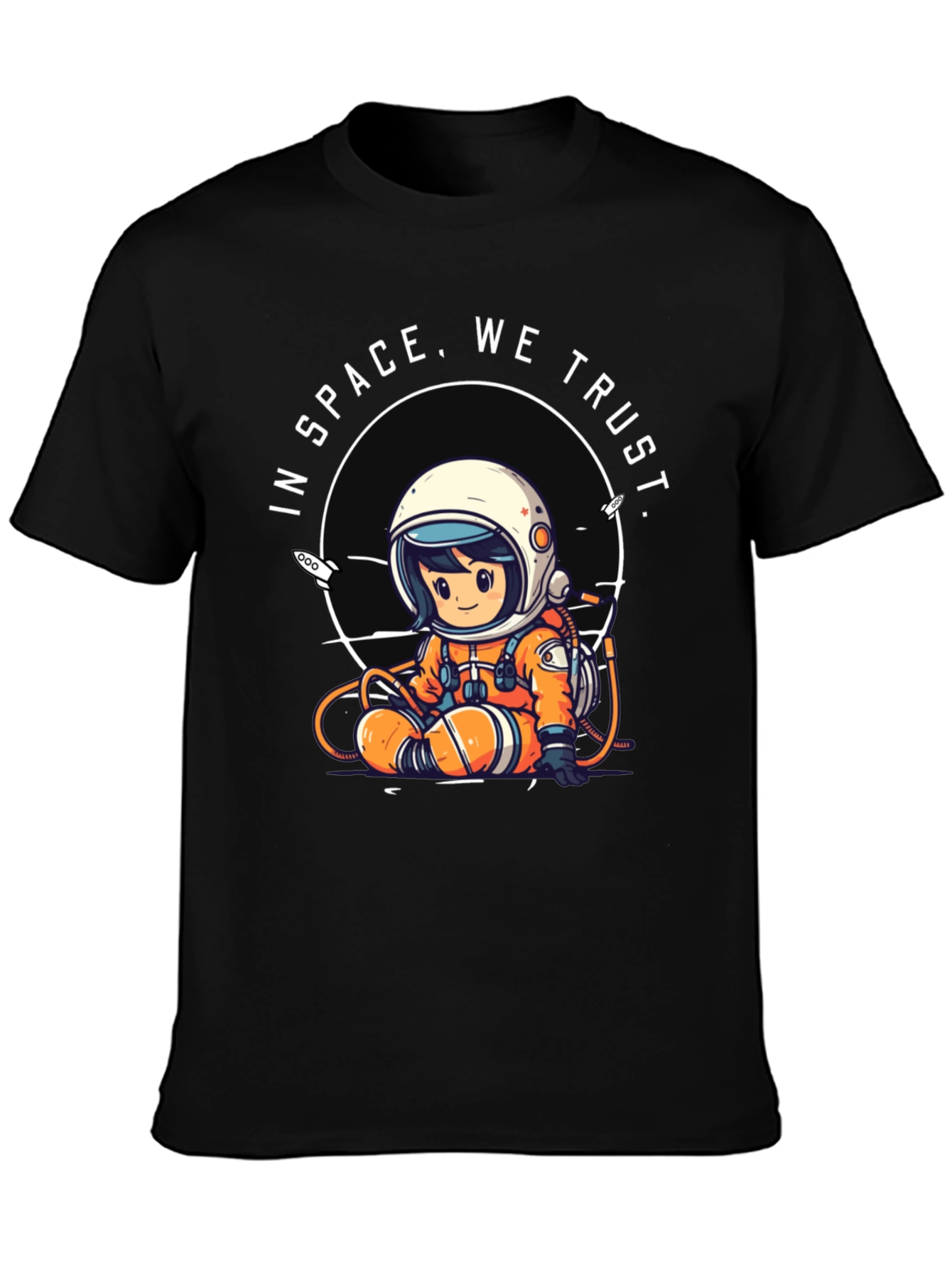 Black In Space We Trust Black Graphic Tee view 3