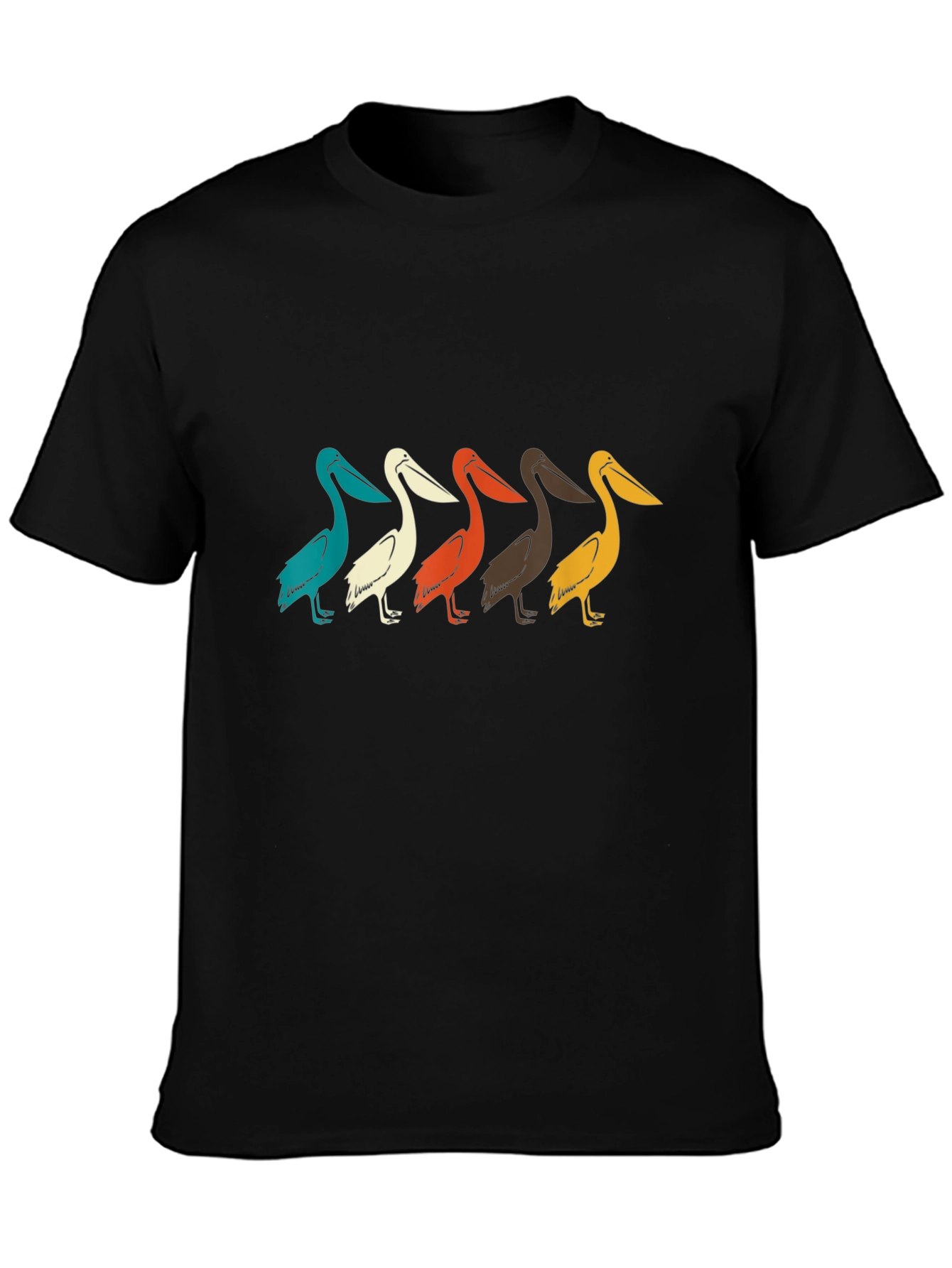 Black Retro Pelican T-Shirt view 3