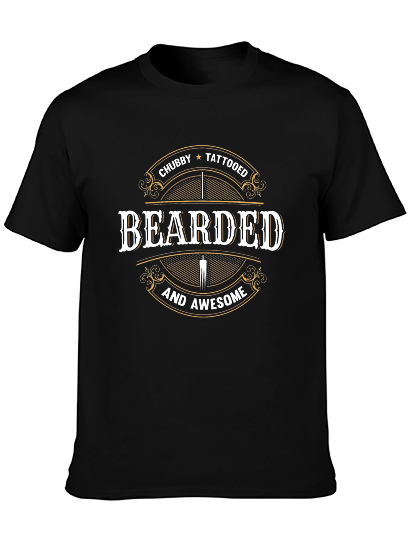 Black Bearded Chubby Tattooed Awesome T-Shirt view 3