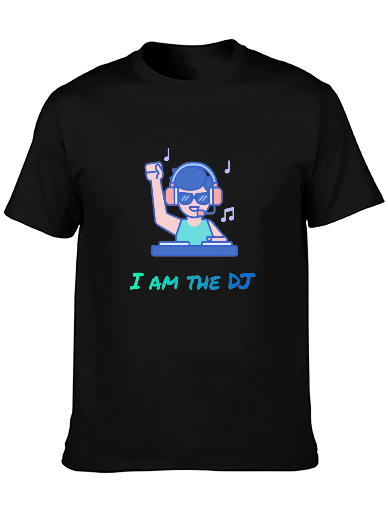 Black I Am The DJ Black T-Shirt view 3