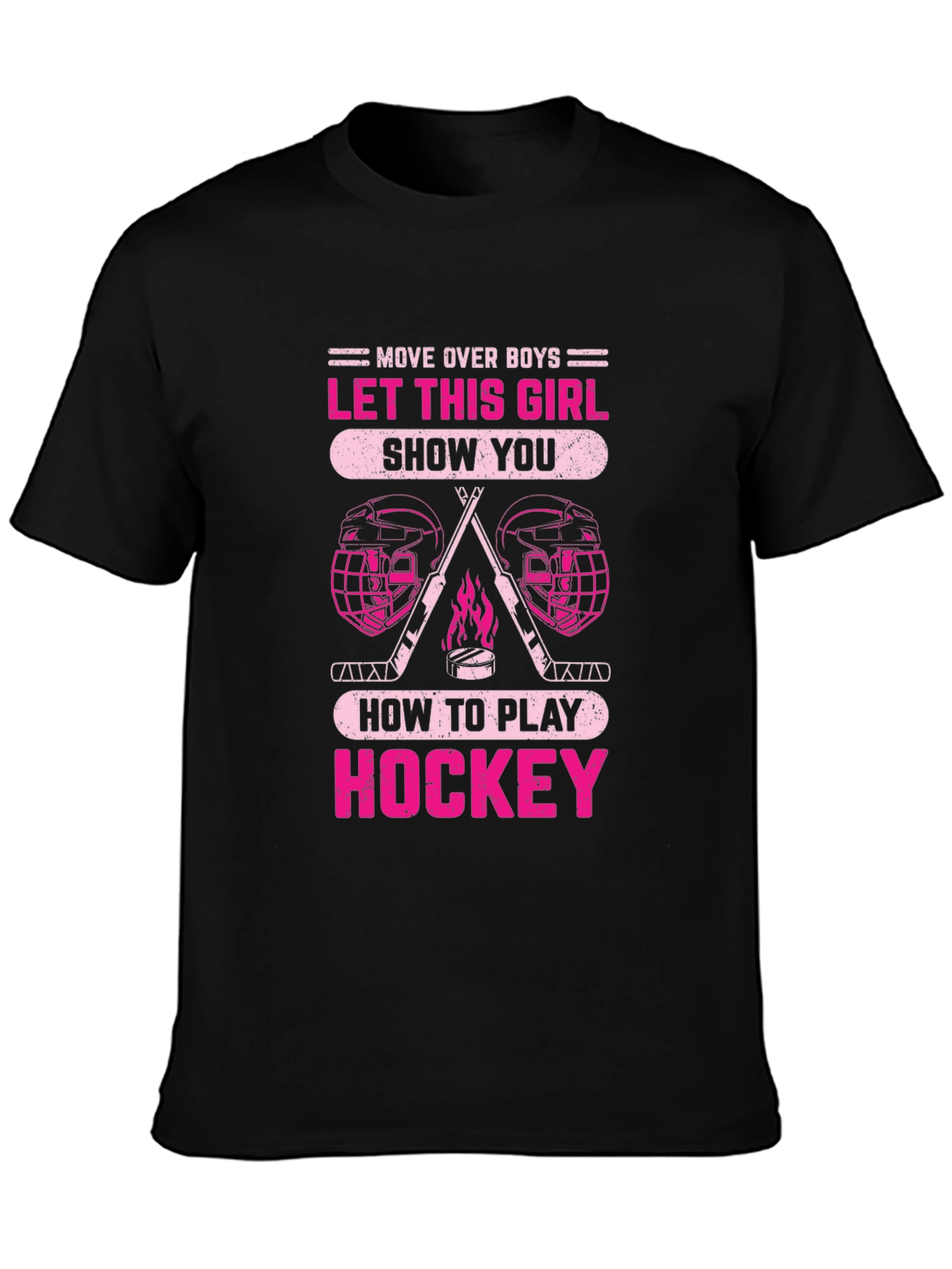 Black Girls Hockey T-Shirt - Move Over Boys! view 3