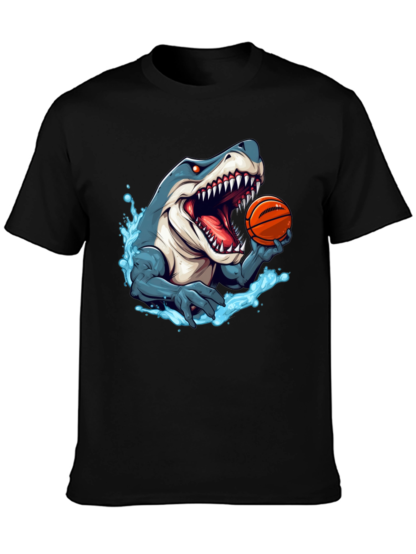 Black Shark Basketball T-Shirt - Men's Graphic Tee view 3