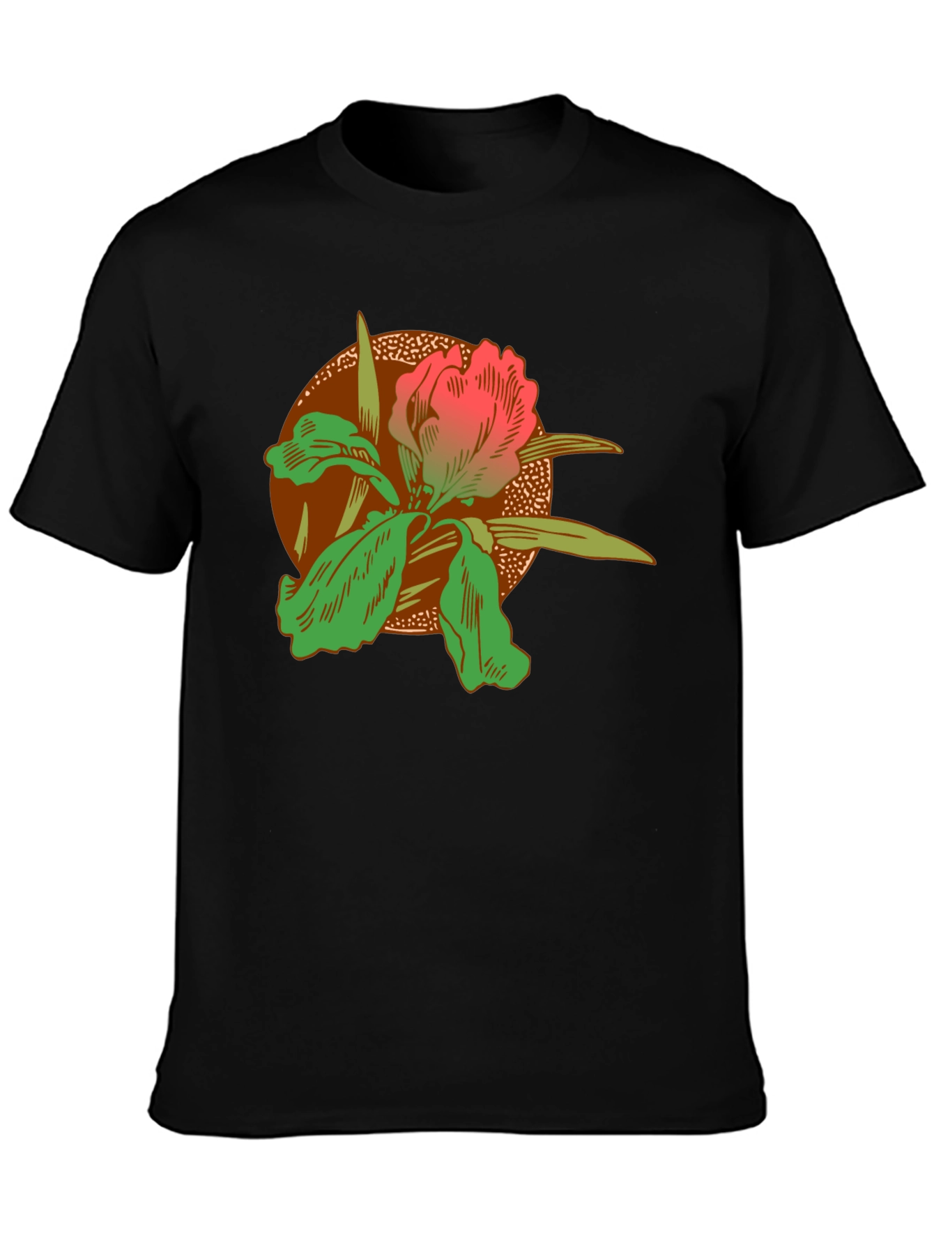 Black Floral Graphic Tee - Unique Botanical Print view 3