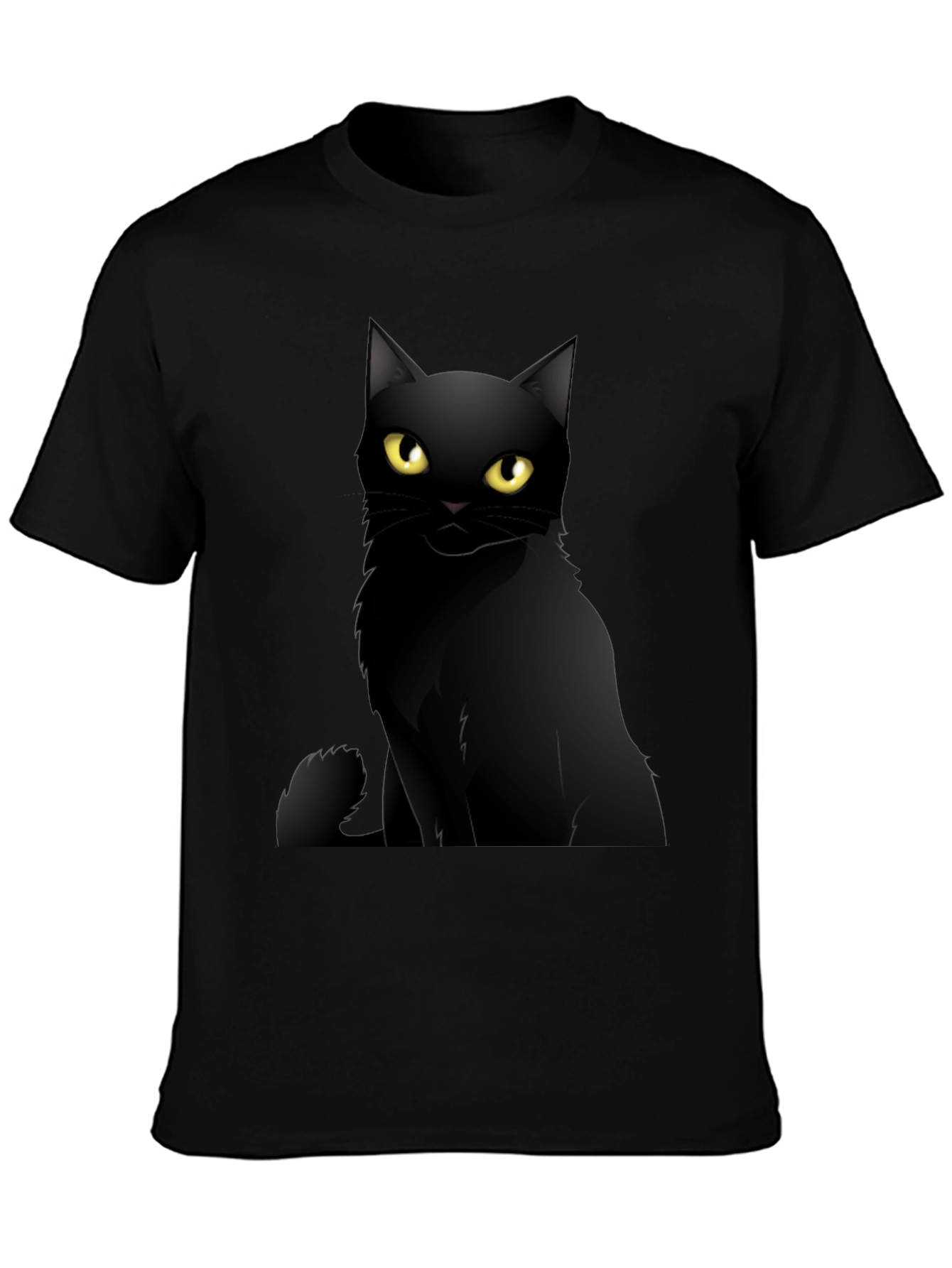 Black Black Cat Graphic Tee - Men's Casual T-Shirt view 3