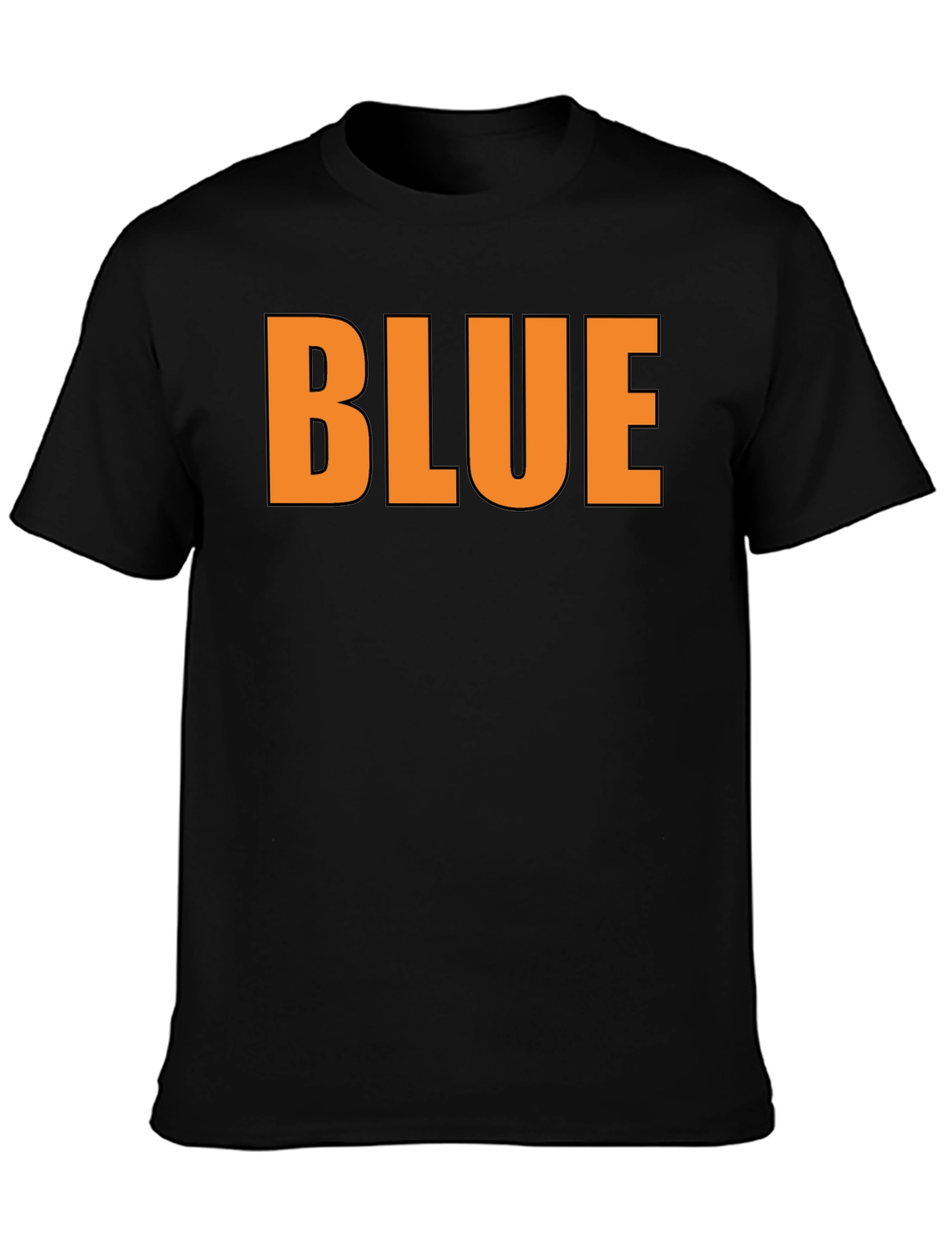 Black Bold Text Tee - "BLUE" Graphic T-Shirt, Modern Fit view 3