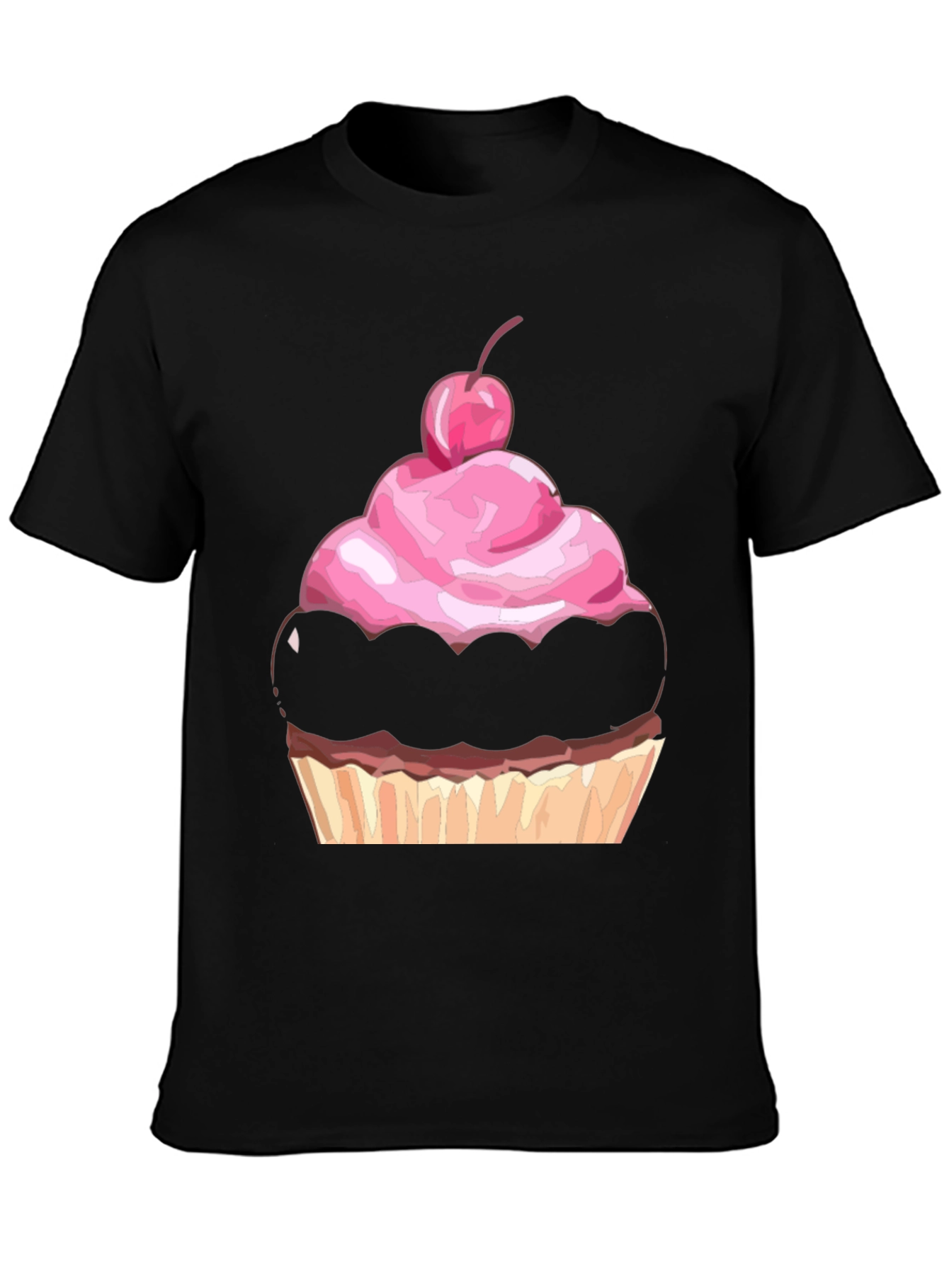 Black Cupcake T-Shirt, Funny Dessert Tee view 3