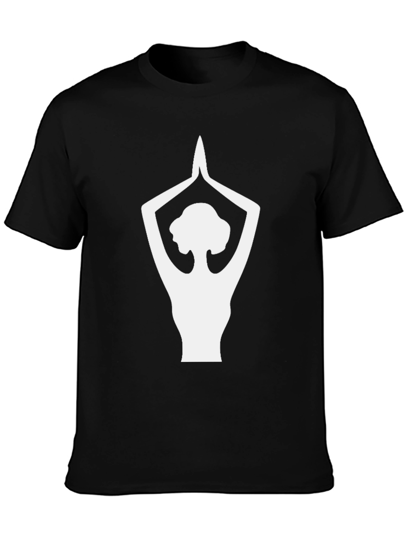 Black Yoga Pose Graphic Tee - Black Cotton T-Shirt view 3