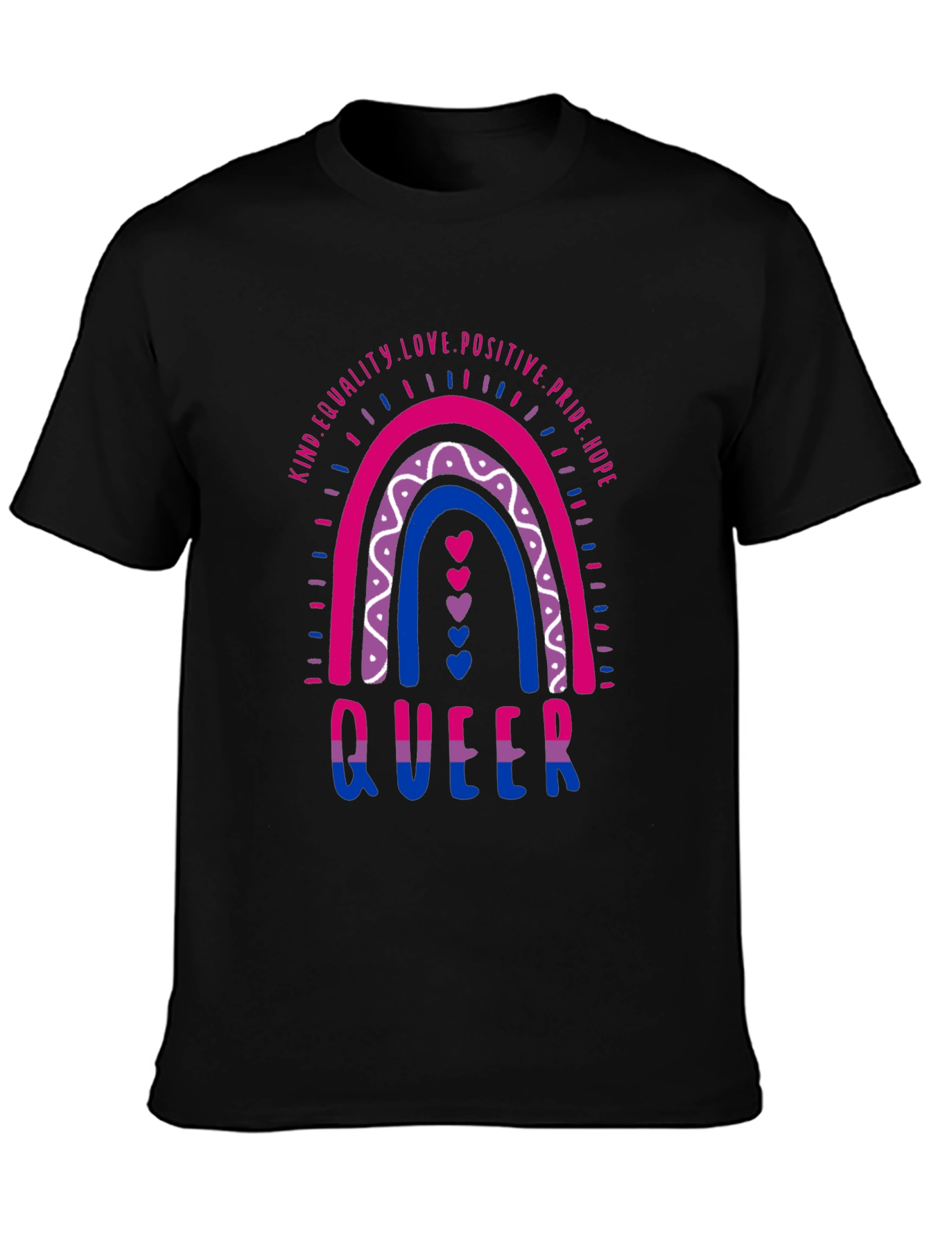 Black Bisexual Pride Queer T-Shirt view 3