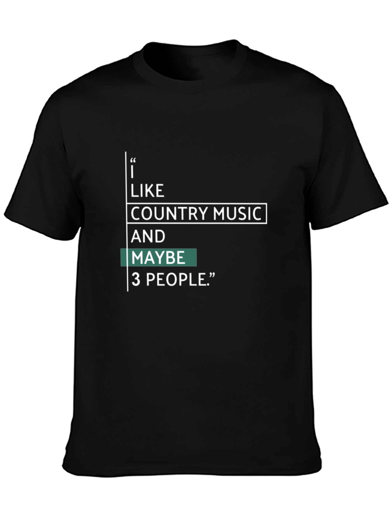 Black Country Music & People Graphic Tee - Black view 3