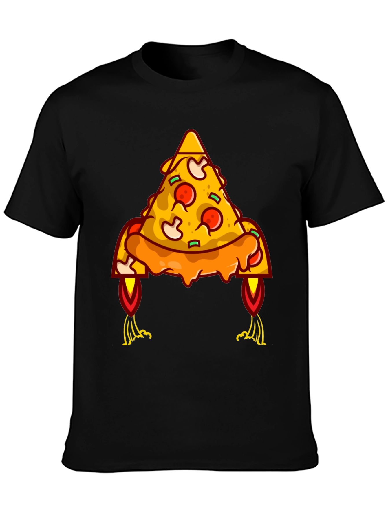 Black Pizza Rocket Graphic Tee - Black view 3