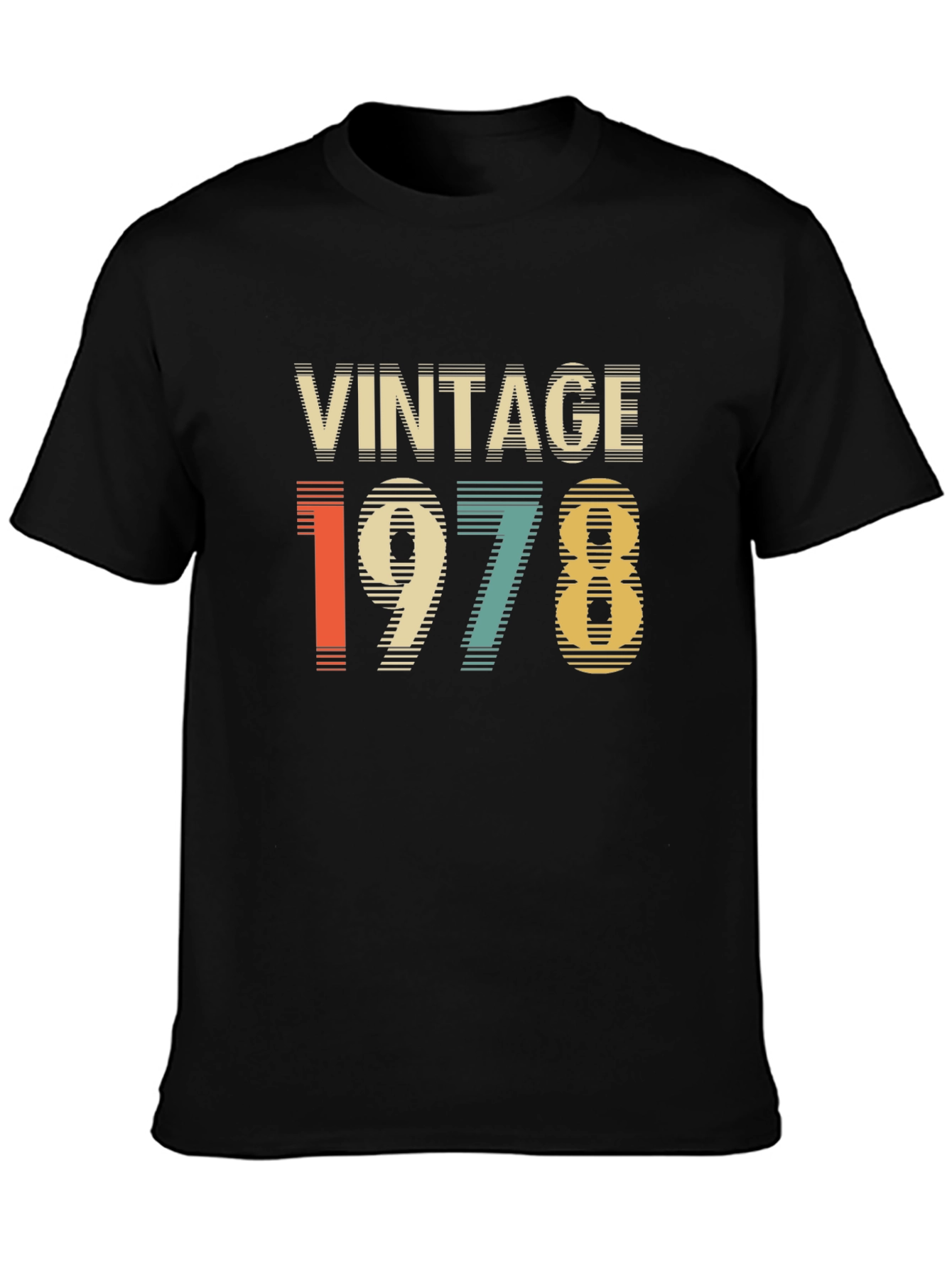 Black Vintage 1978 Graphic Tee - Retro Style view 3