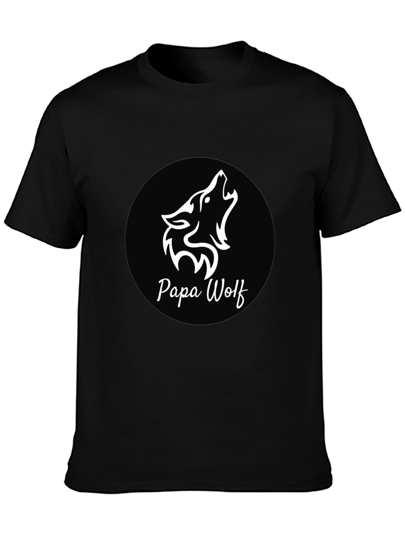 Black Papa Wolf Black T-Shirt - Graphic Design view 3