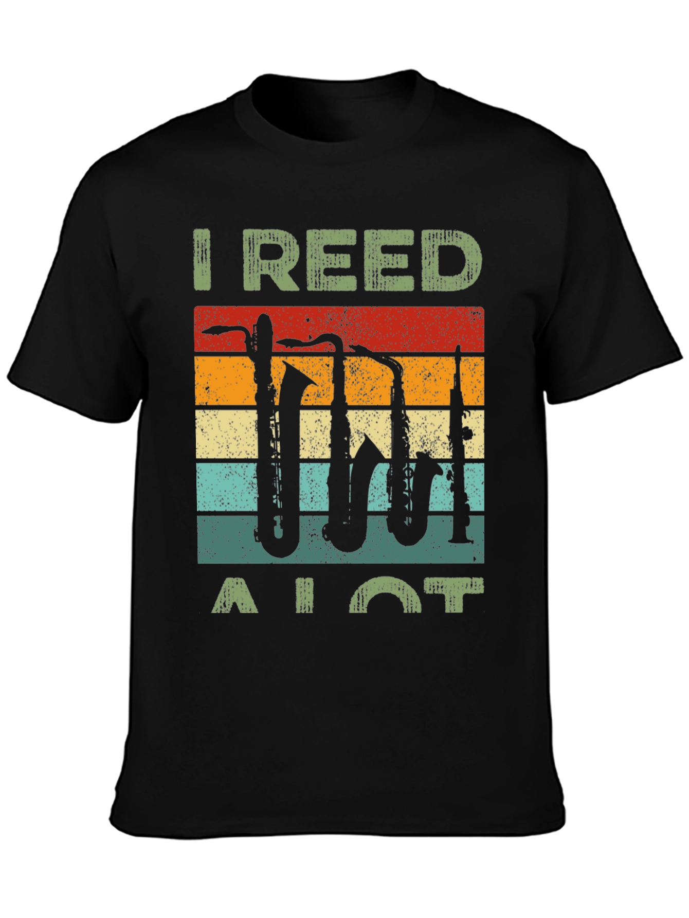 Black I Reed A Lot Saxophone T-Shirt - Music Lover Tee view 3