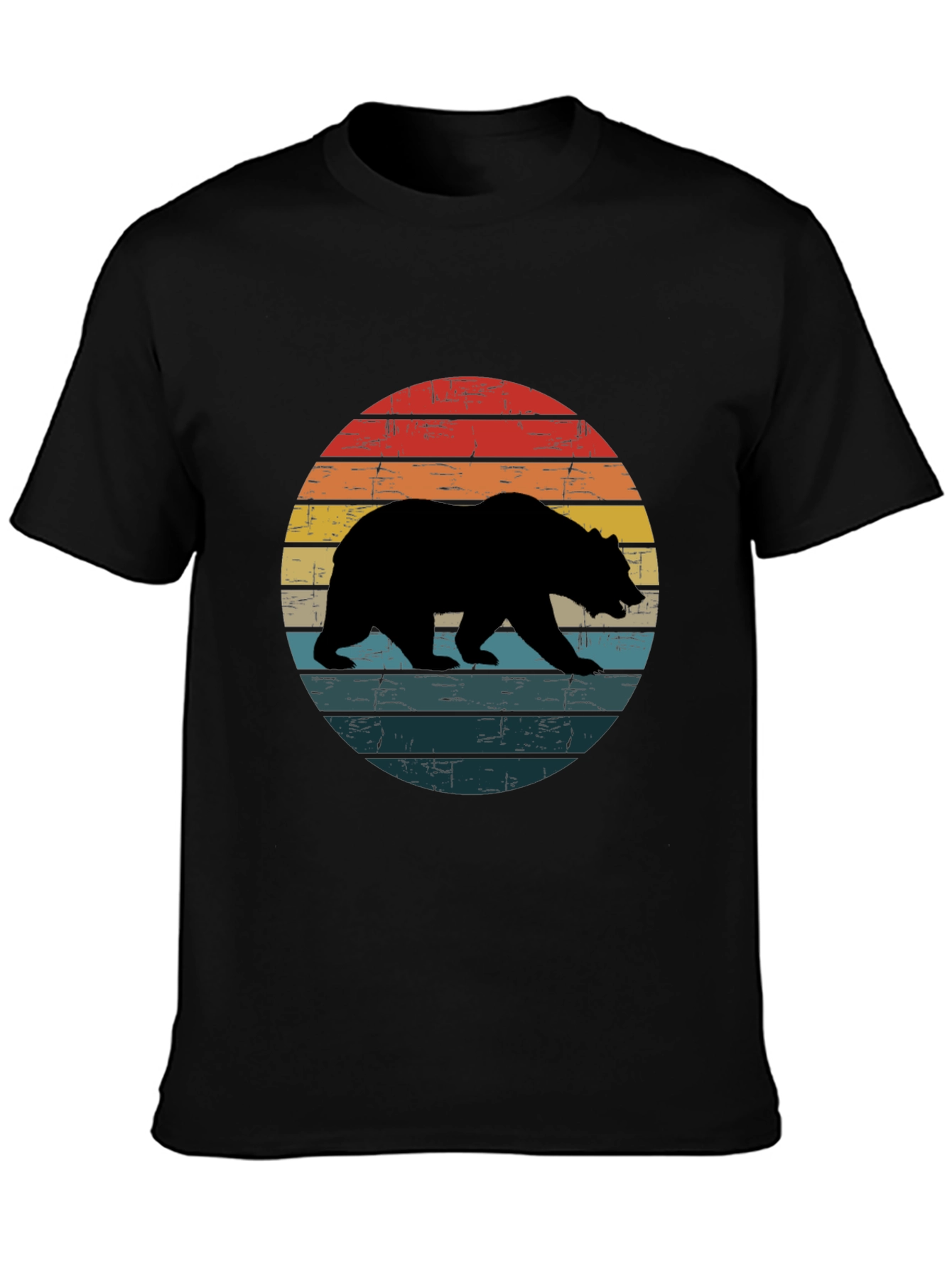 Black Retro Bear Silhouette T-Shirt - Black view 3