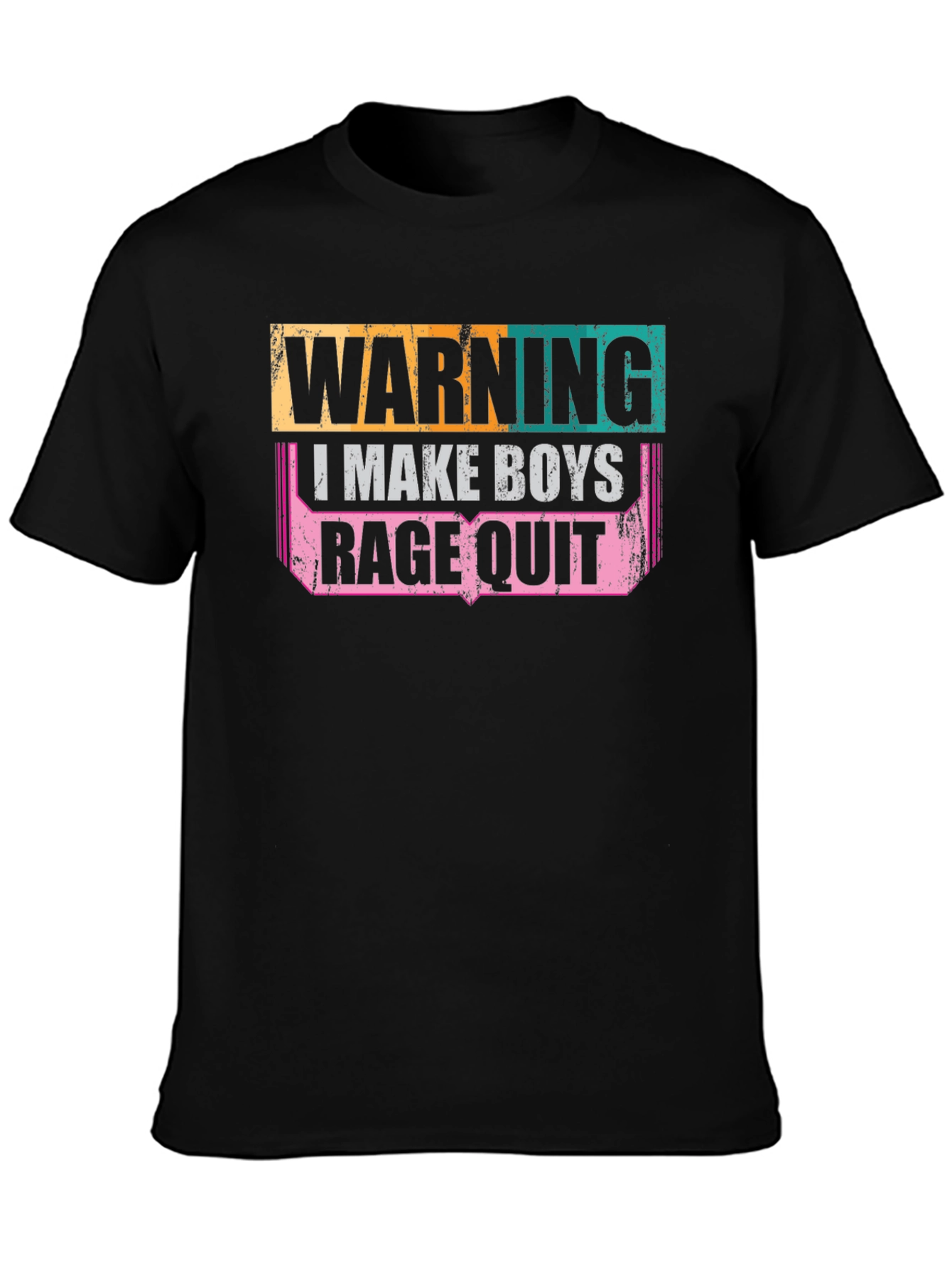 Black Warning: I Make Boys Rage Quit Graphic Tee view 3