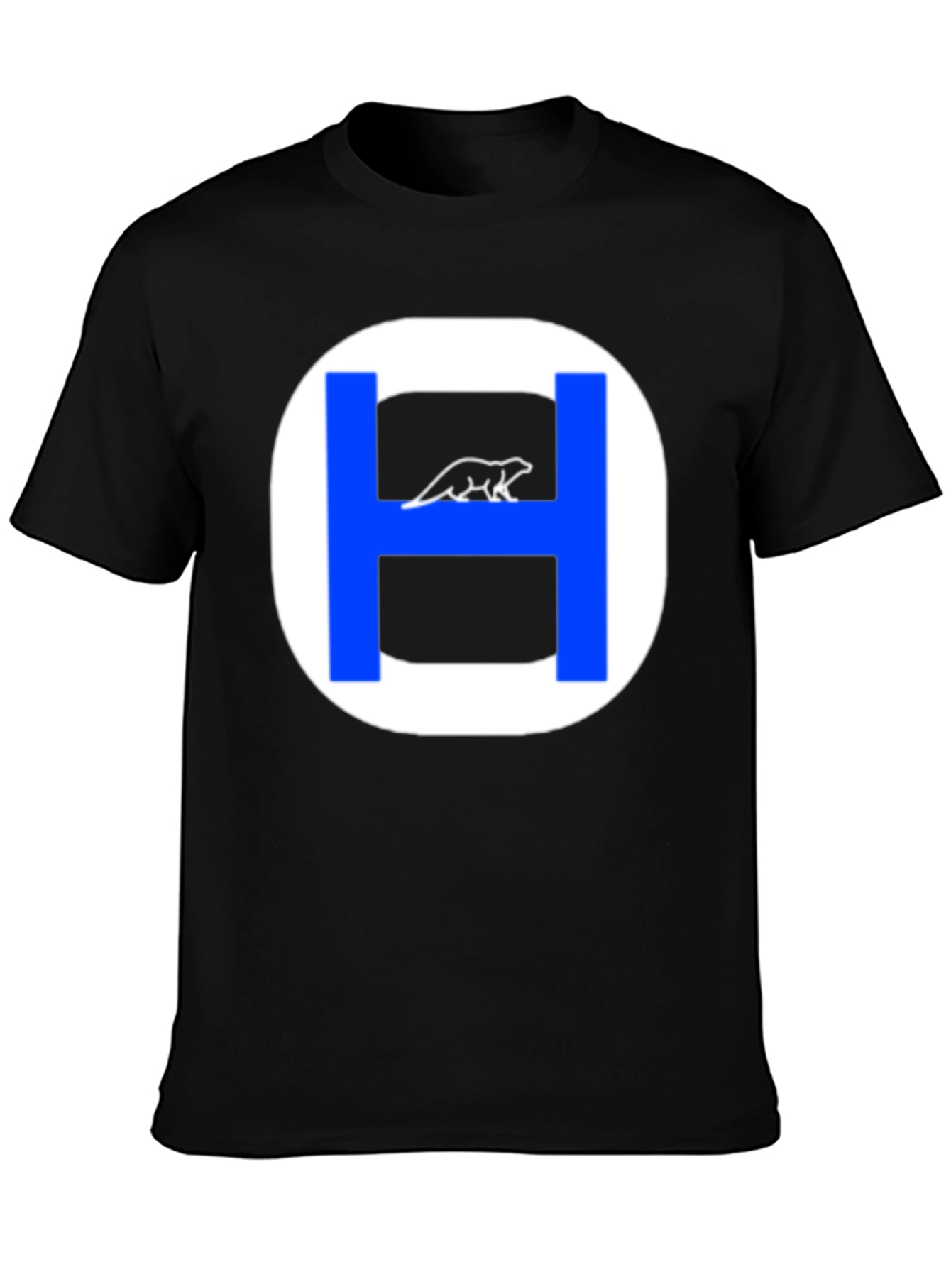 Black Otter-Hausen Funny T-Shirt | Black Tee view 3